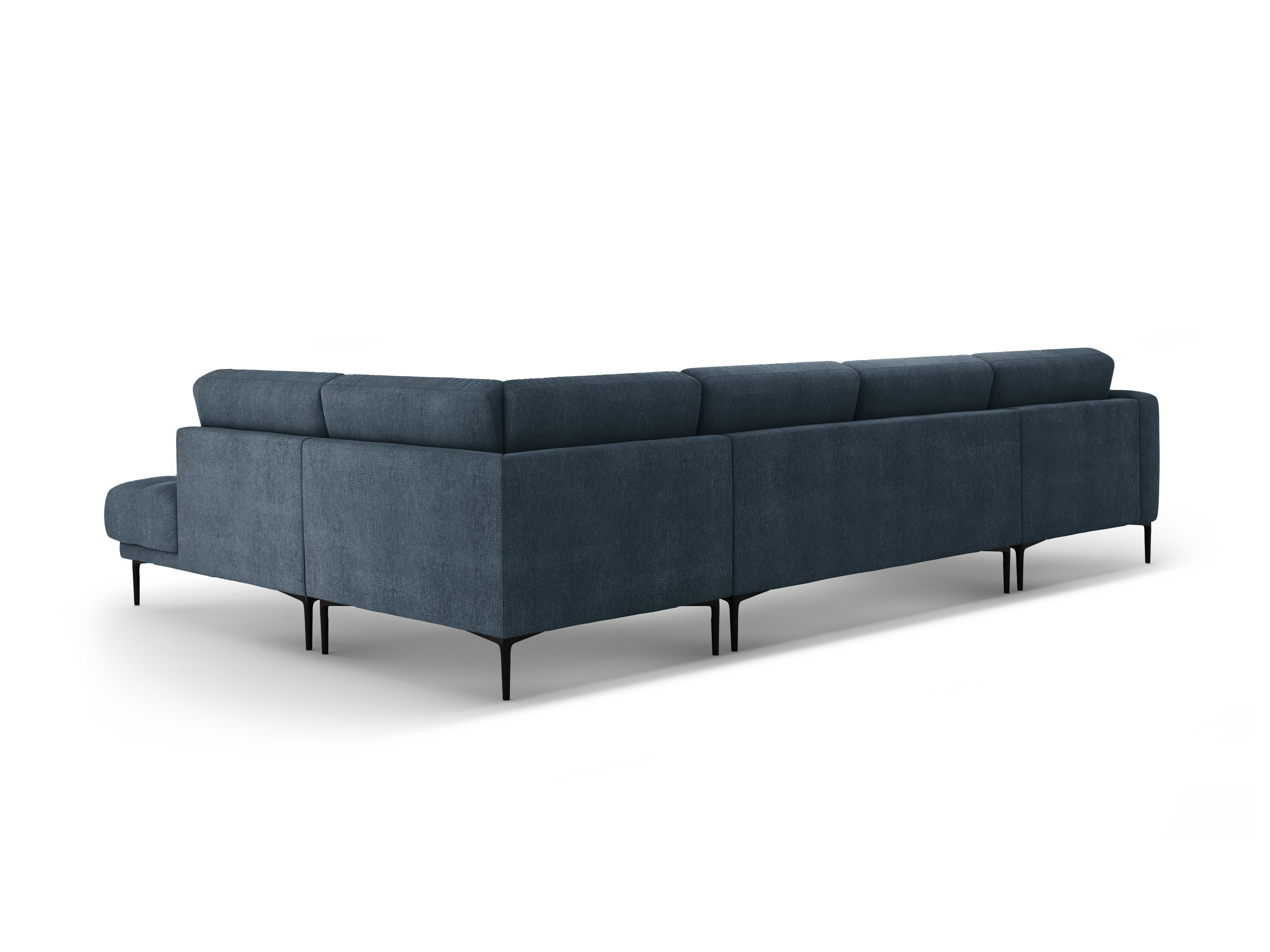 Panoramische rechterhoekbank BEMY donkerblauw chenille
