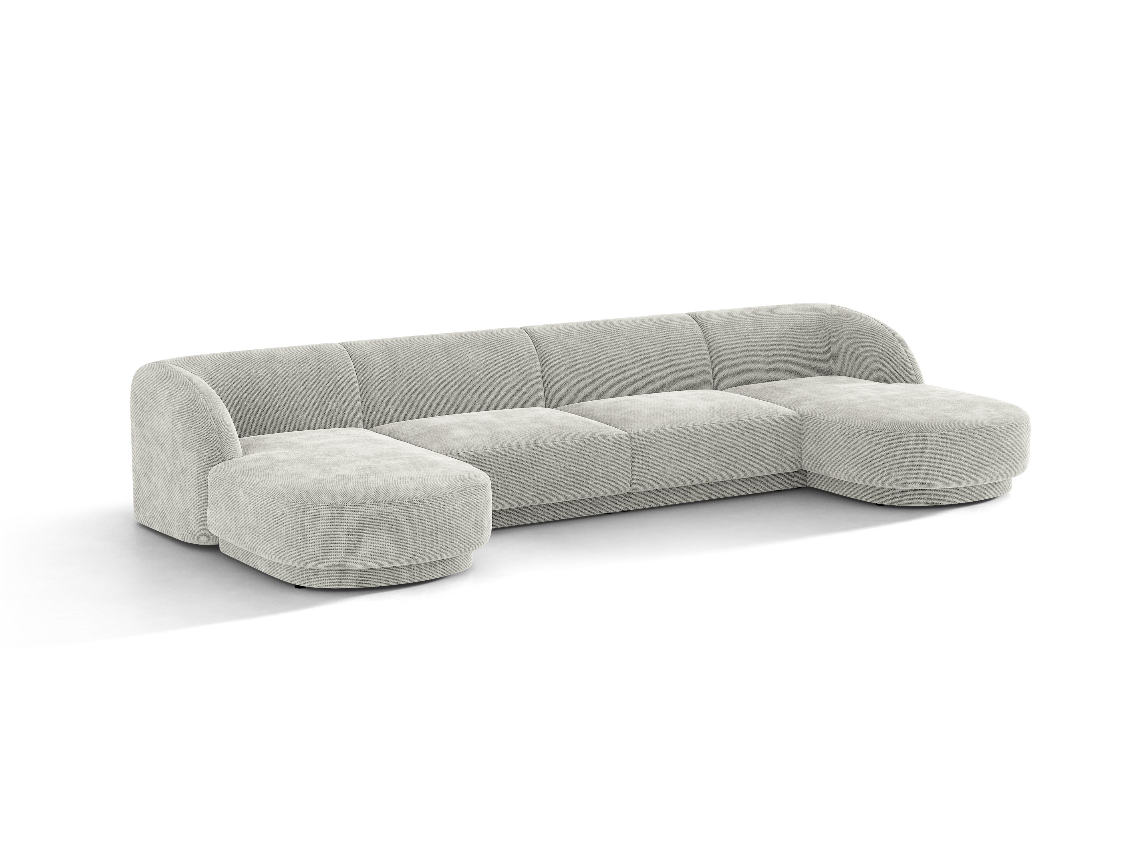 U-vormige MILEY hoekbank grijs chenille