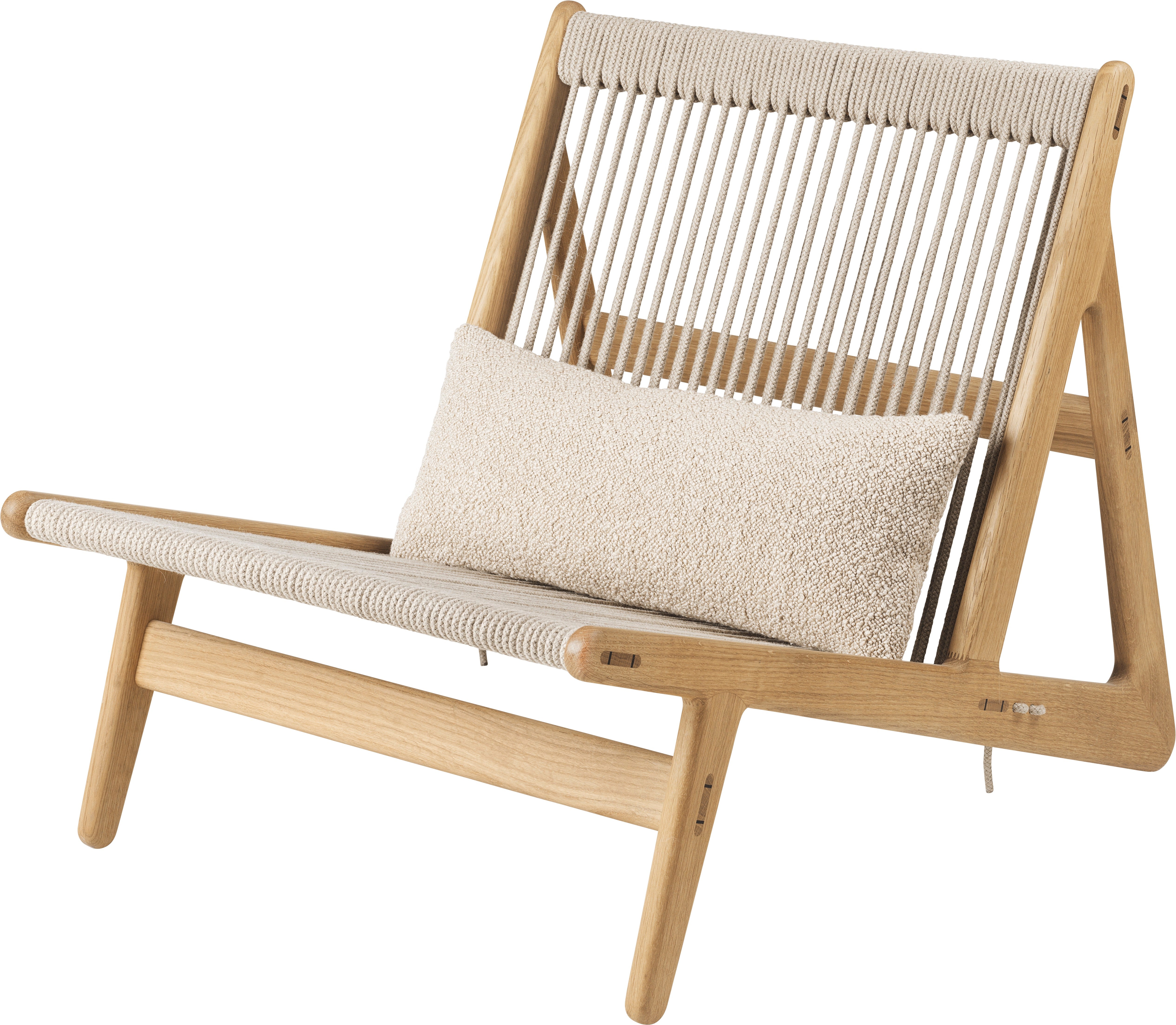 Sessel MR01 Eichenholz und Leinen