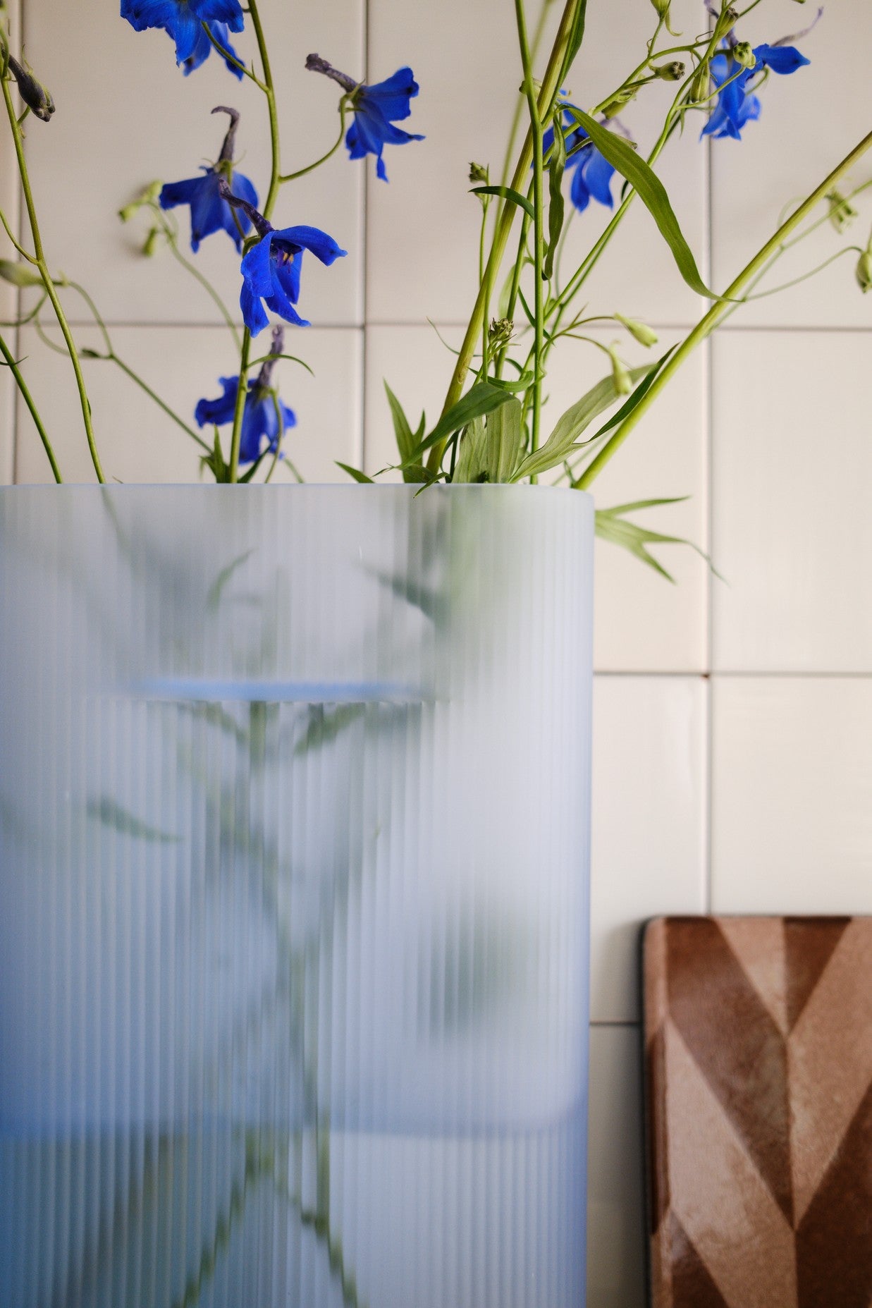 Ridge Blue Vase