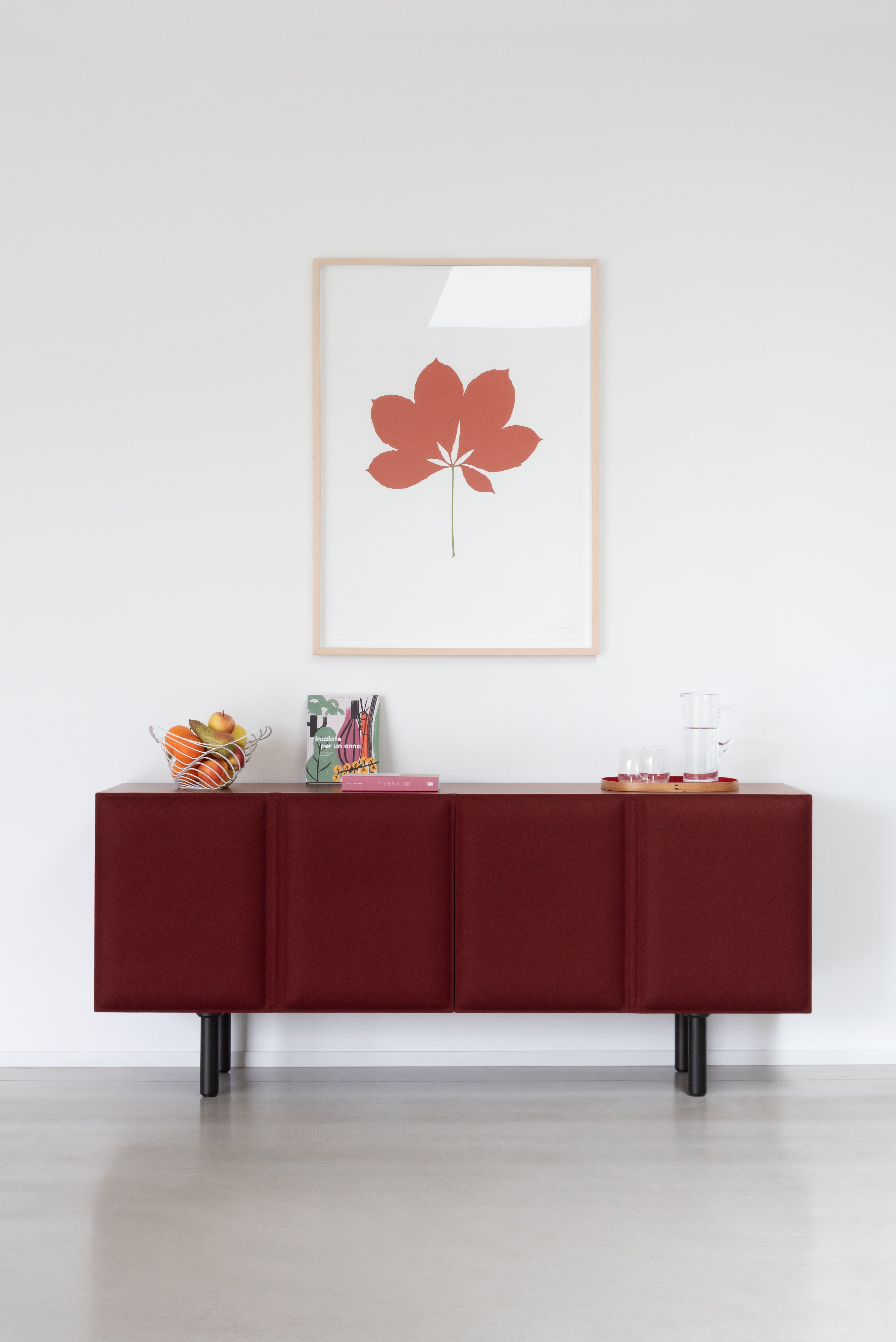 Szafka RTV TACITO bordowy filc