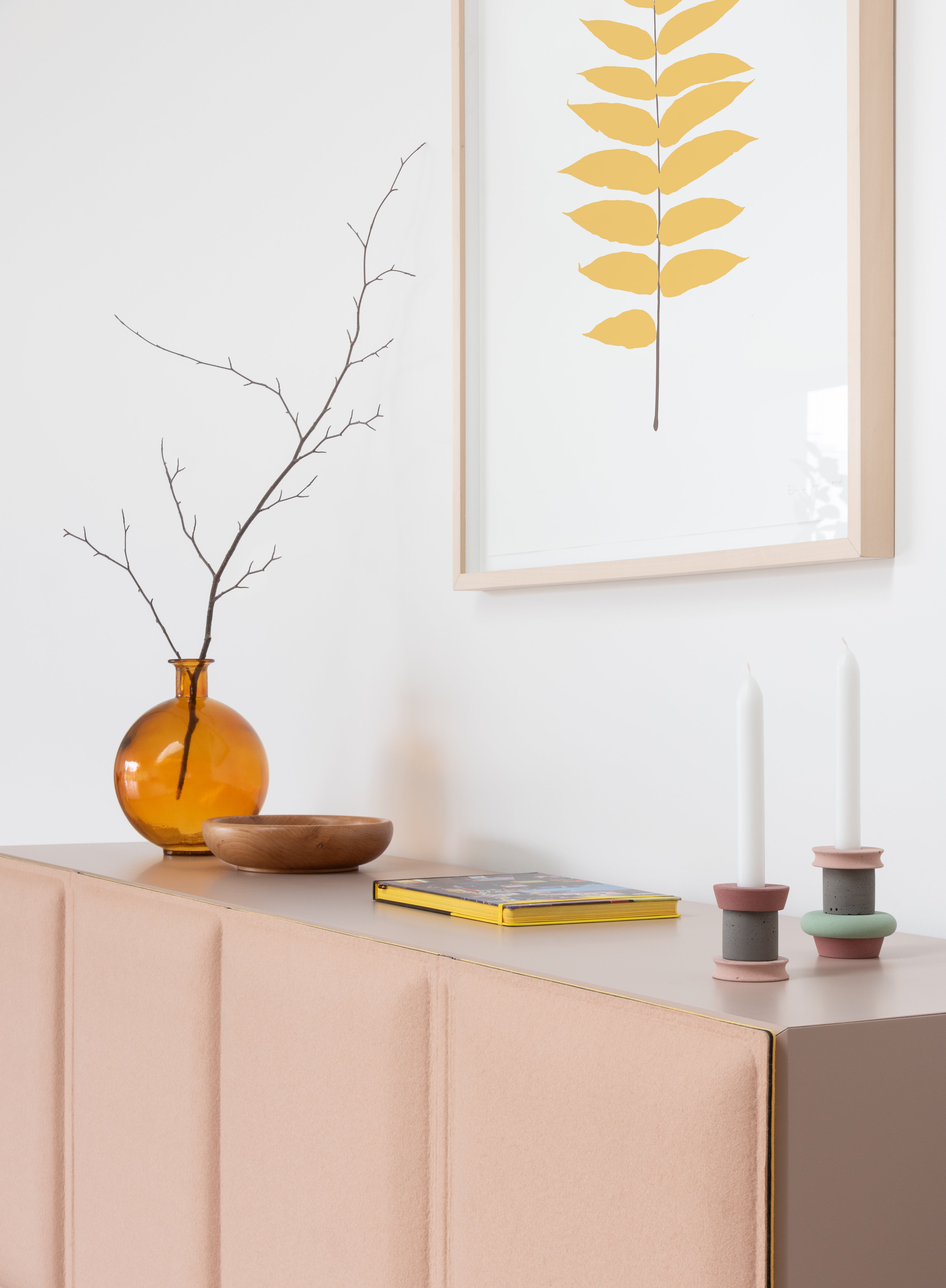 TACITO TV-Schrank, beigefarbener Filz