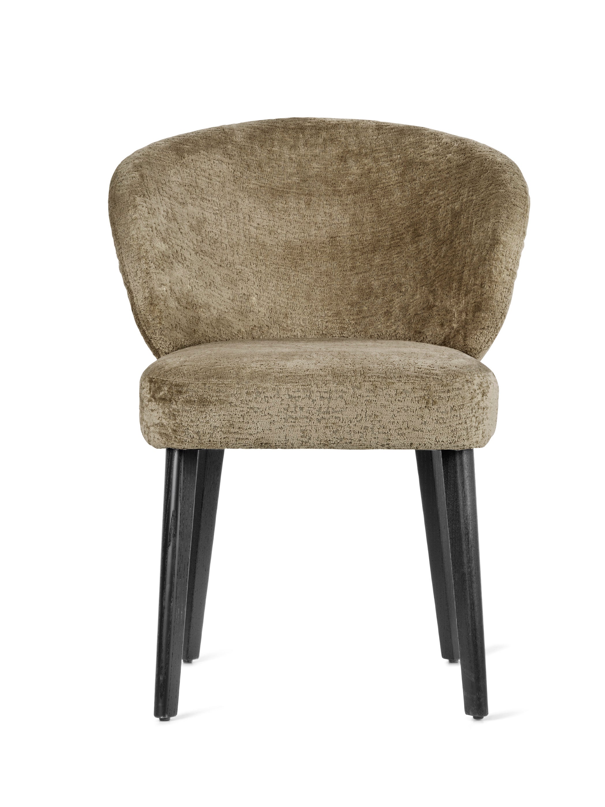 MARA upholstered chair with a black wooden base