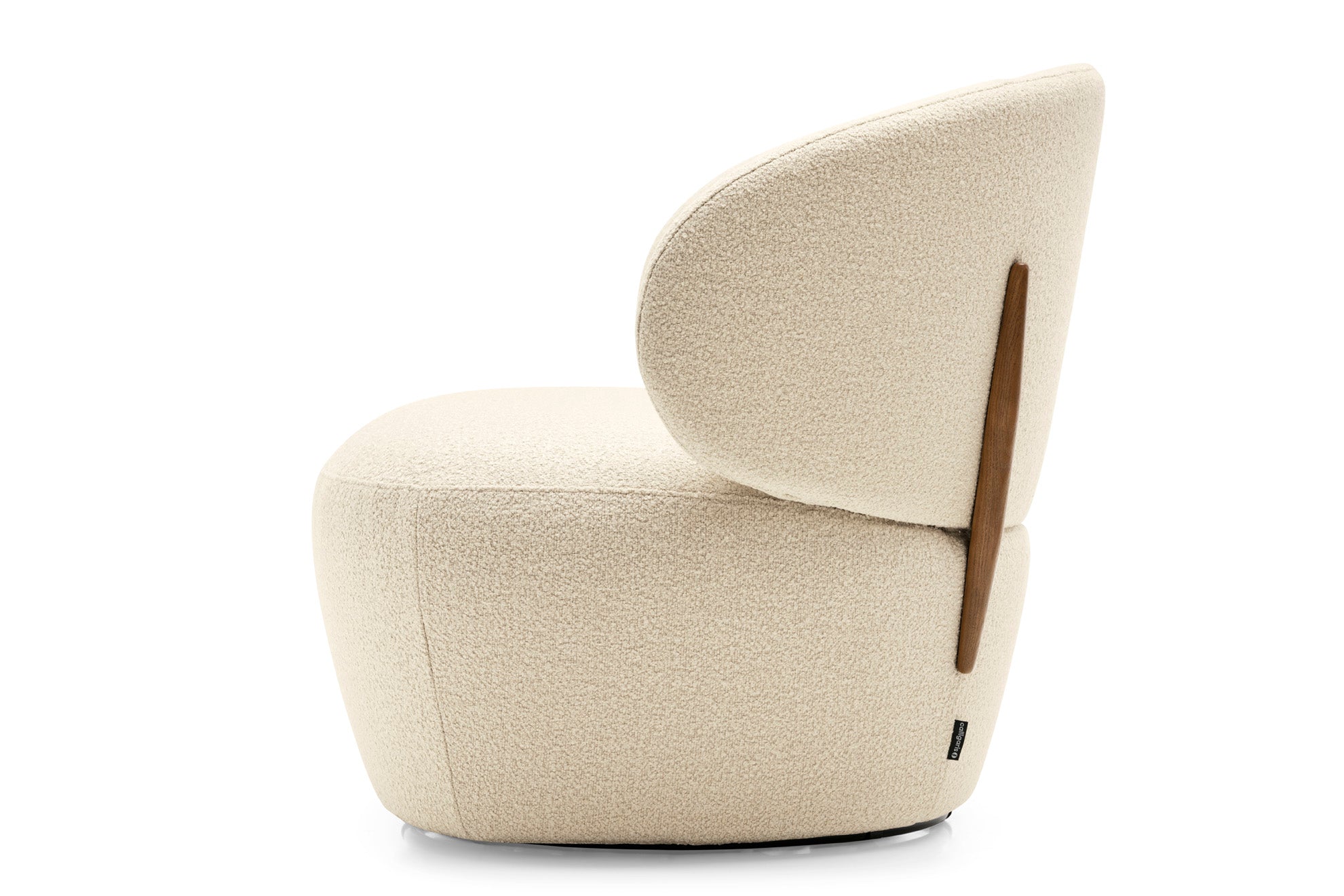 Upholstered swivel armchair MARA