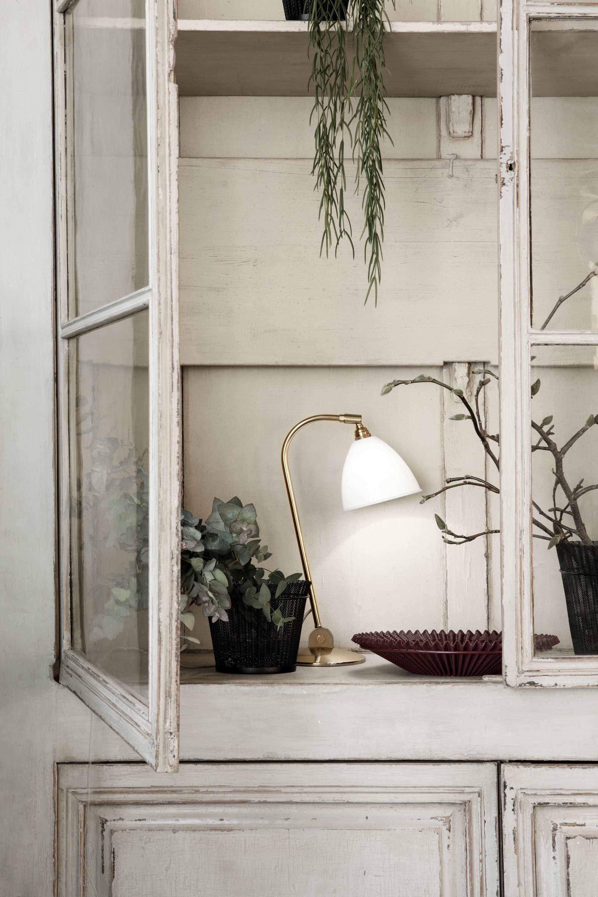 Tafellamp BESTLITE BL2 messing met porseleinen kap