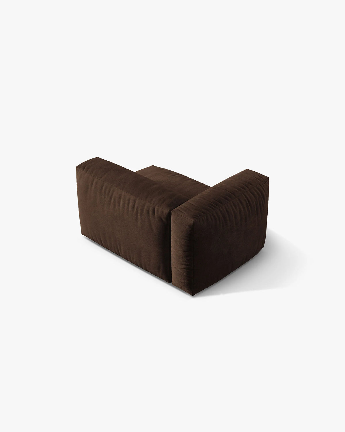 Modulaire fluwelen bank MARTINA - linker module chocolade
