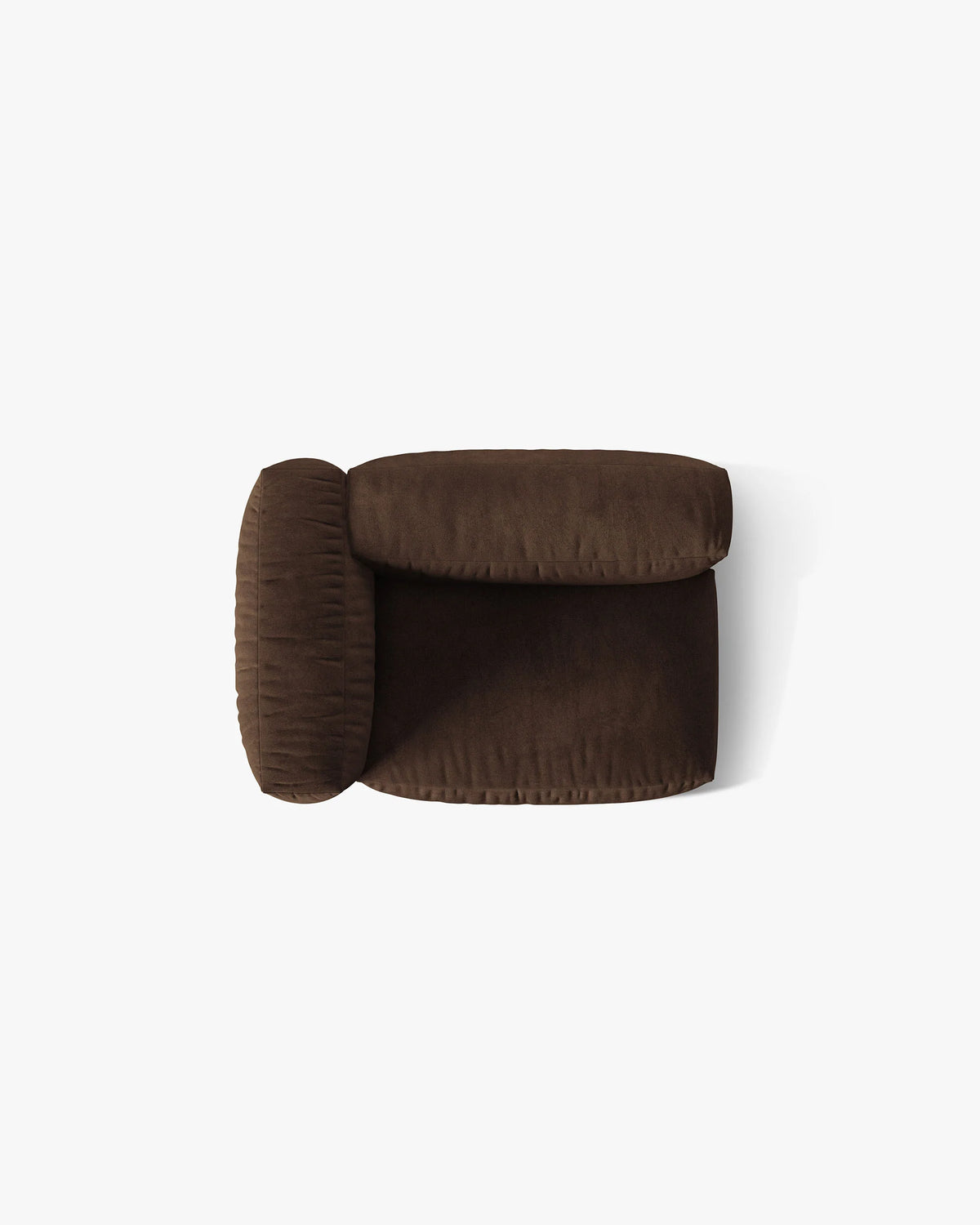 Modulaire fluwelen bank MARTINA - linker module chocolade
