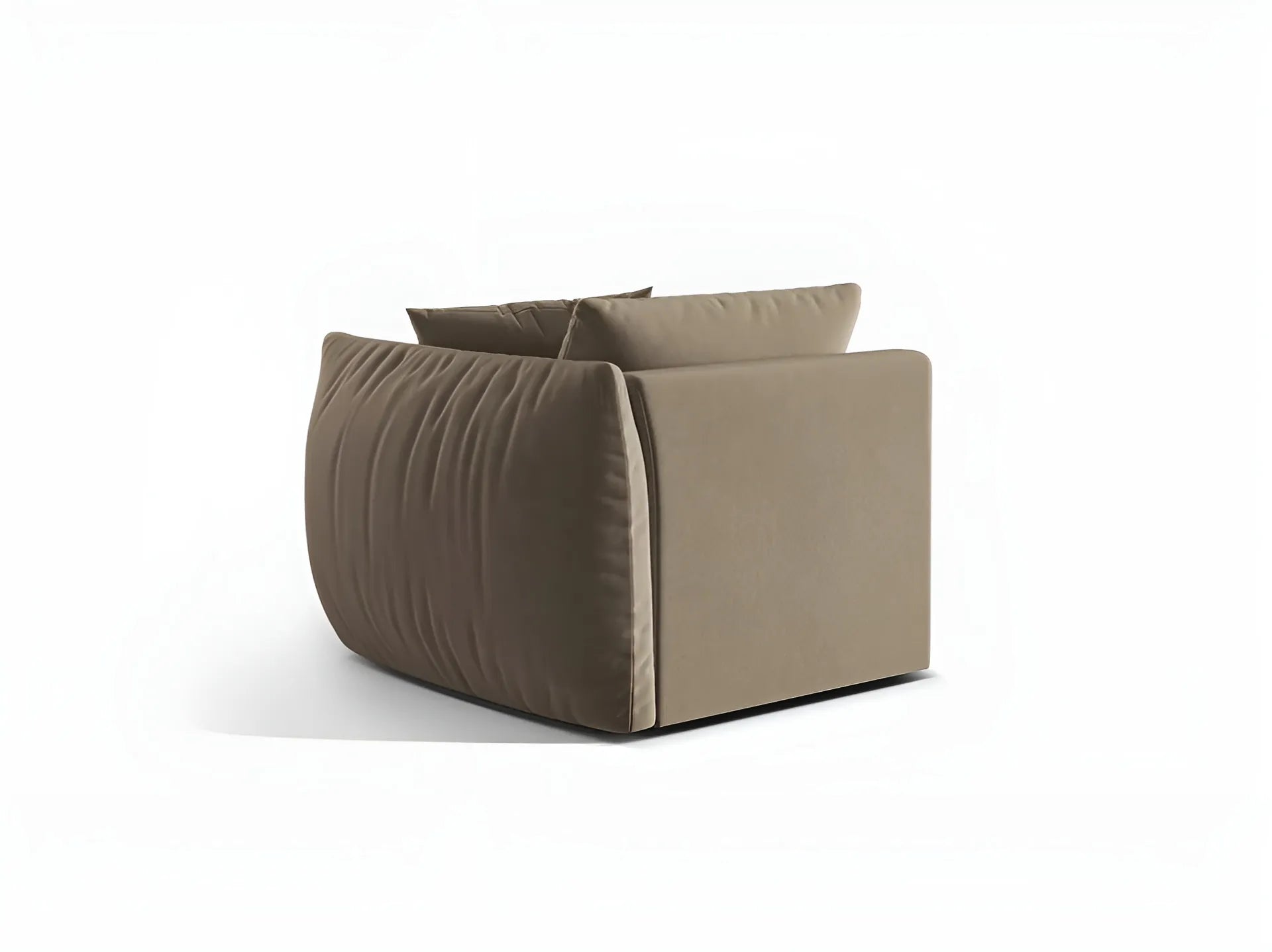 Sofa modułowa aksamitna CHRIS - element prawostronny jasnobrązowy – sosna