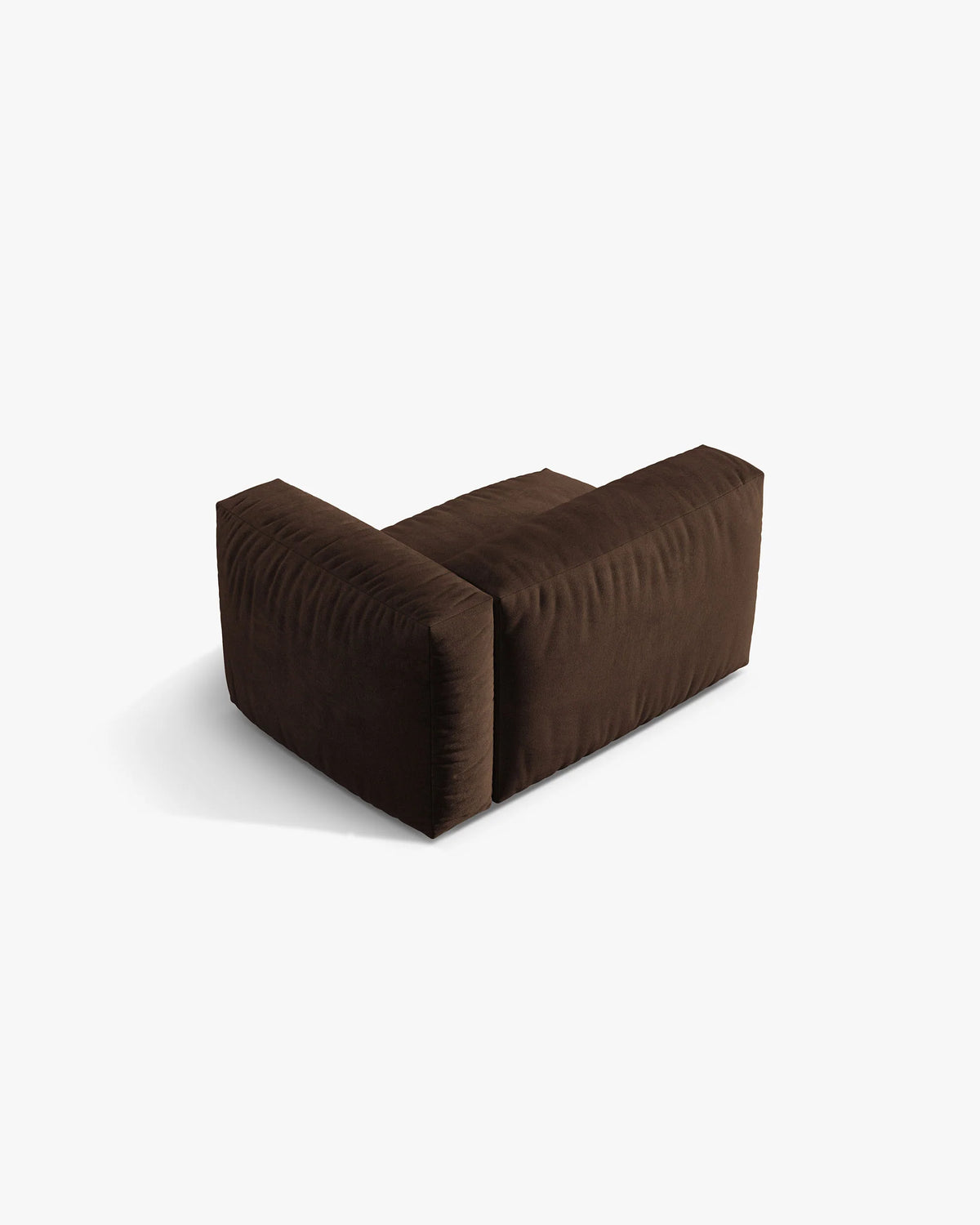 Modulaire fluwelen bank MARTINA - rechter module chocolade