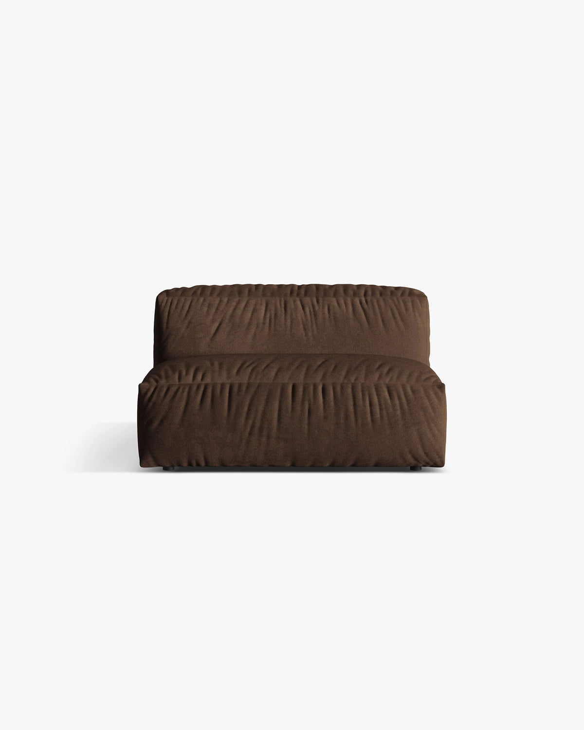 Modulaire fluwelen bank MARTINA - middenmodule chocolade