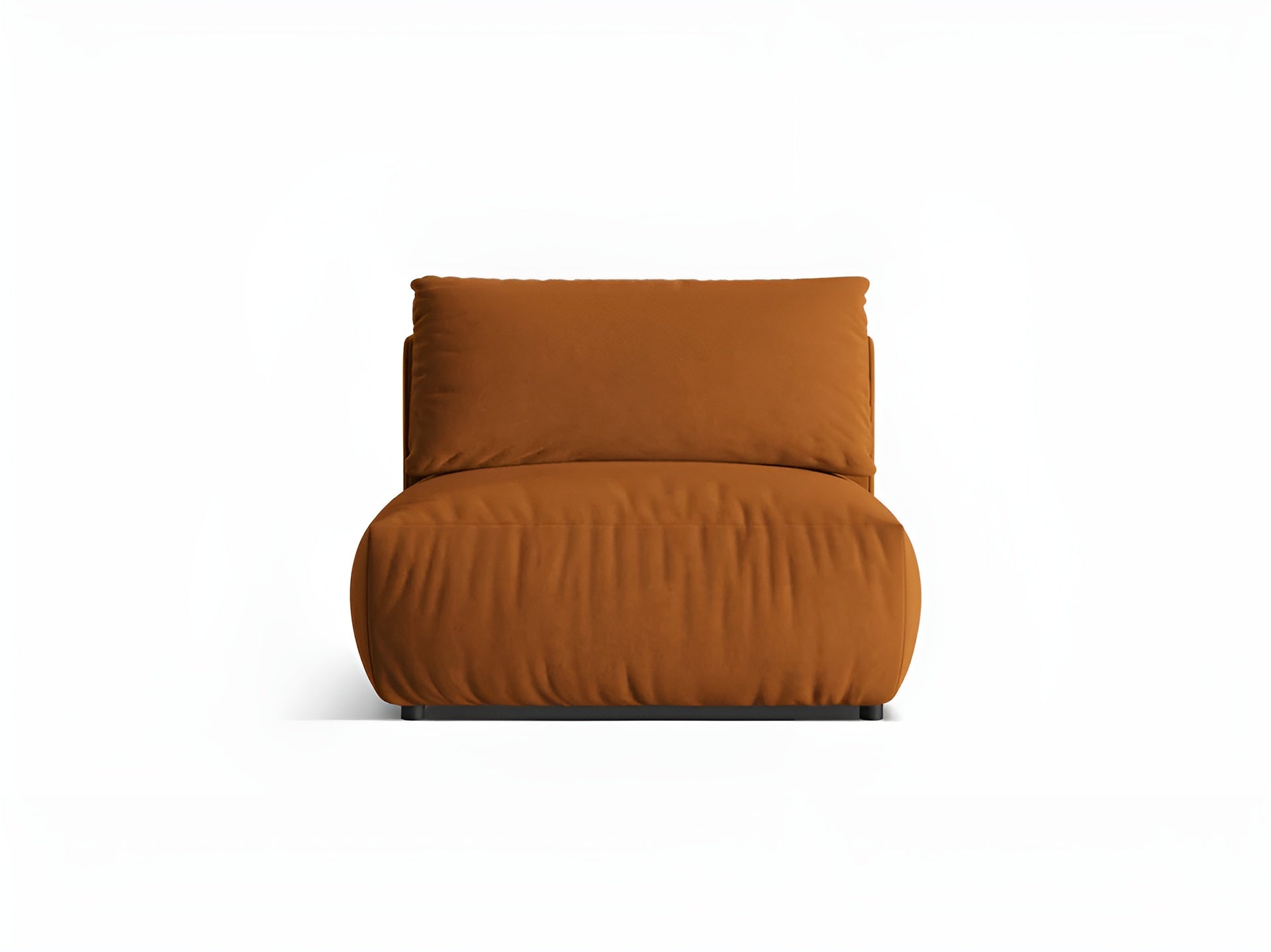 Kanapa modułowa aksamitna CHRIS - szeroki element środkowy terracotta – Micadoni