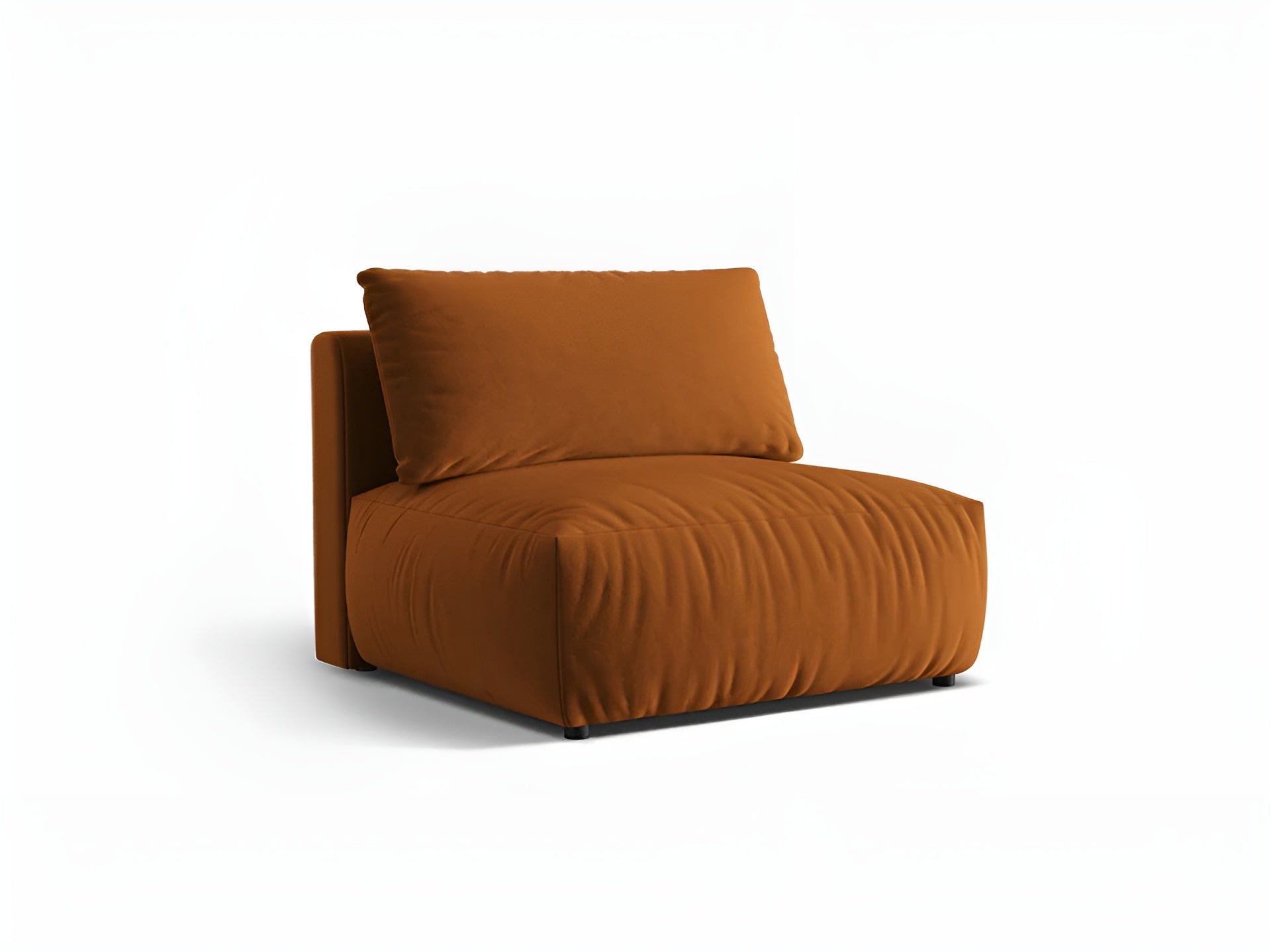 Sofa modułowa aksamitna CHRIS - szeroki element środkowy terracotta do salonu – Micadoni