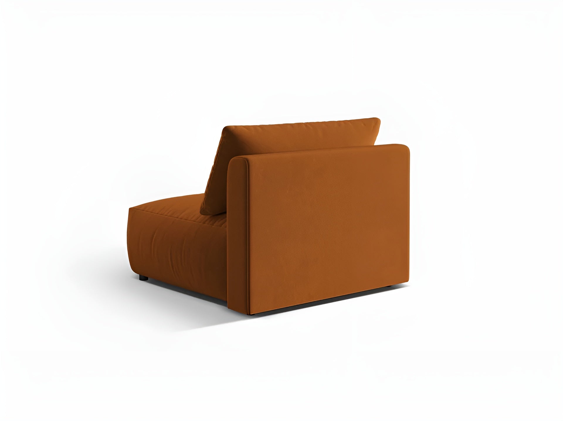 Sofa modułowa aksamitna CHRIS - szeroki element środkowy terracotta – sosna
