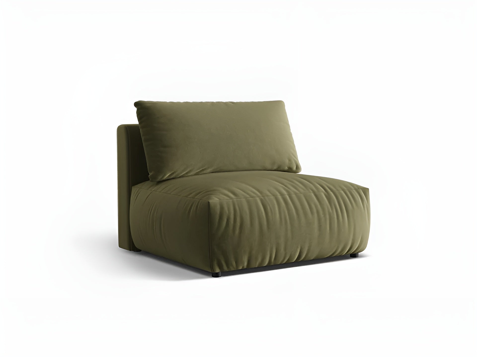 CHRIS Velvet Modular Sofa - Wide Central Element in Light Green
