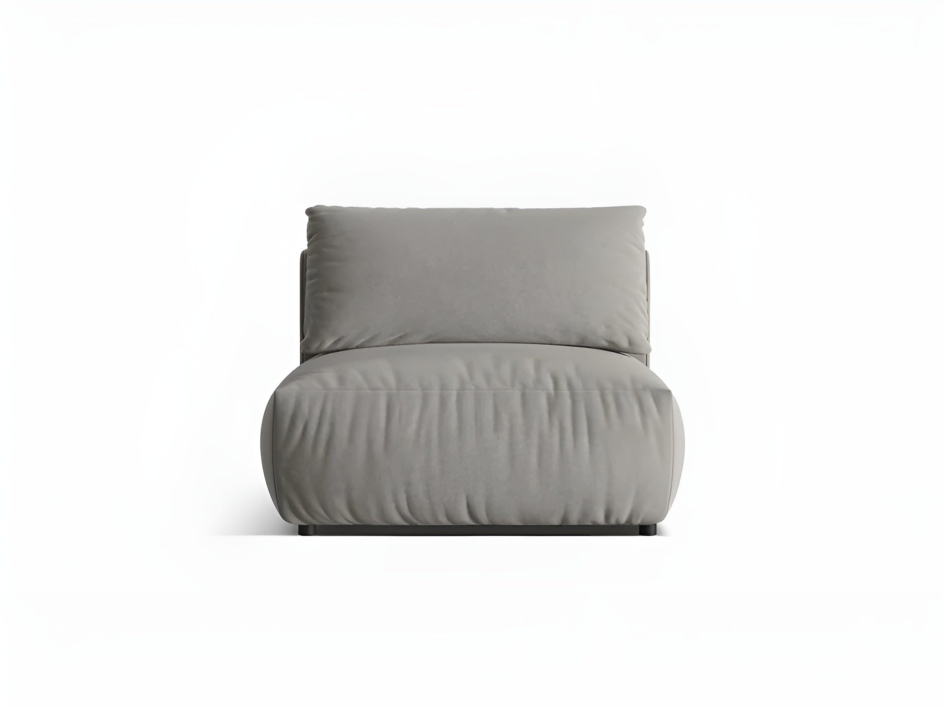 Modulares Samtsofa CHRIS - breites mittleres Element grau
