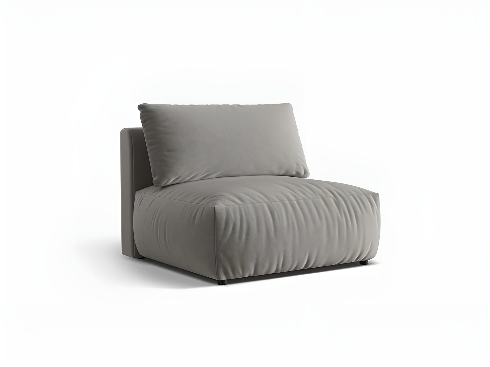 Modulares Samtsofa CHRIS - breites mittleres Element grau