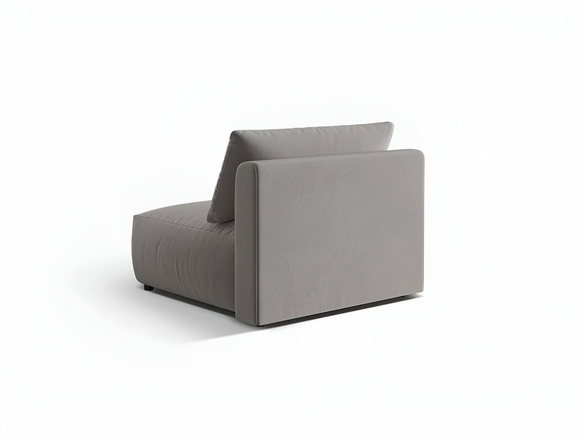 Modulares Samtsofa CHRIS - breites mittleres Element grau