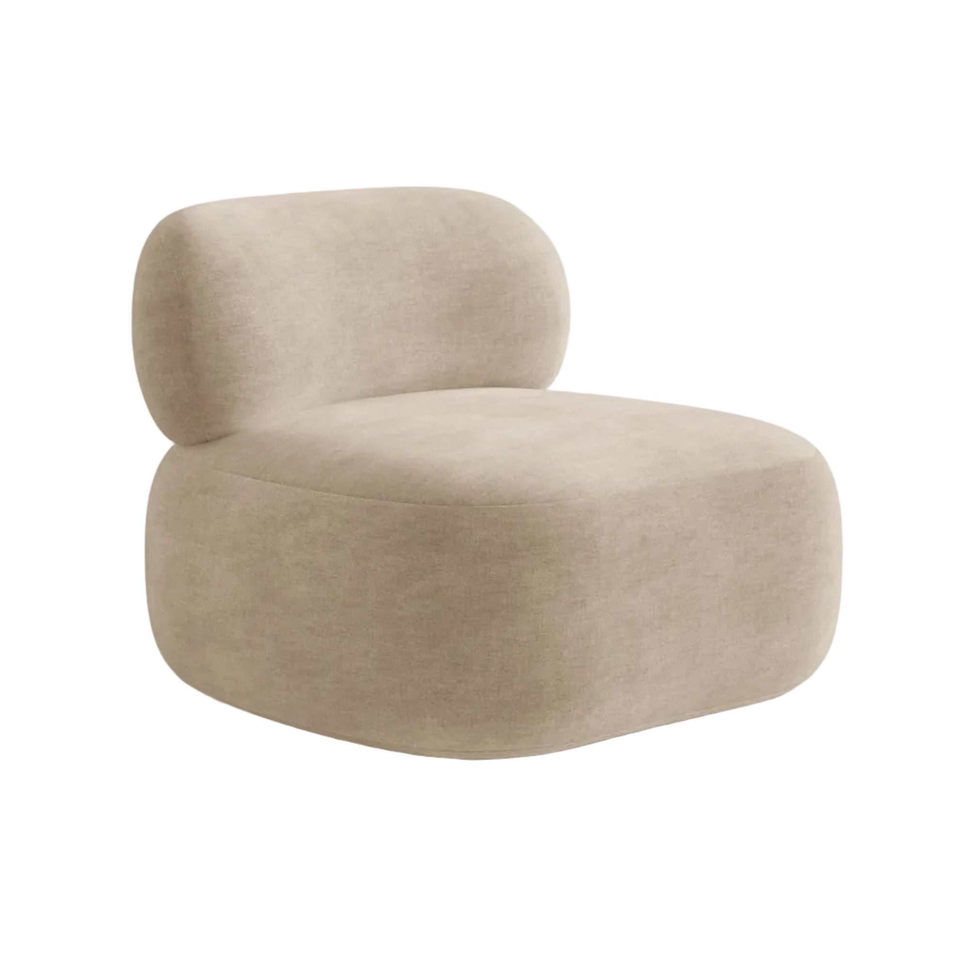 Beige AURA fauteuil van chenille