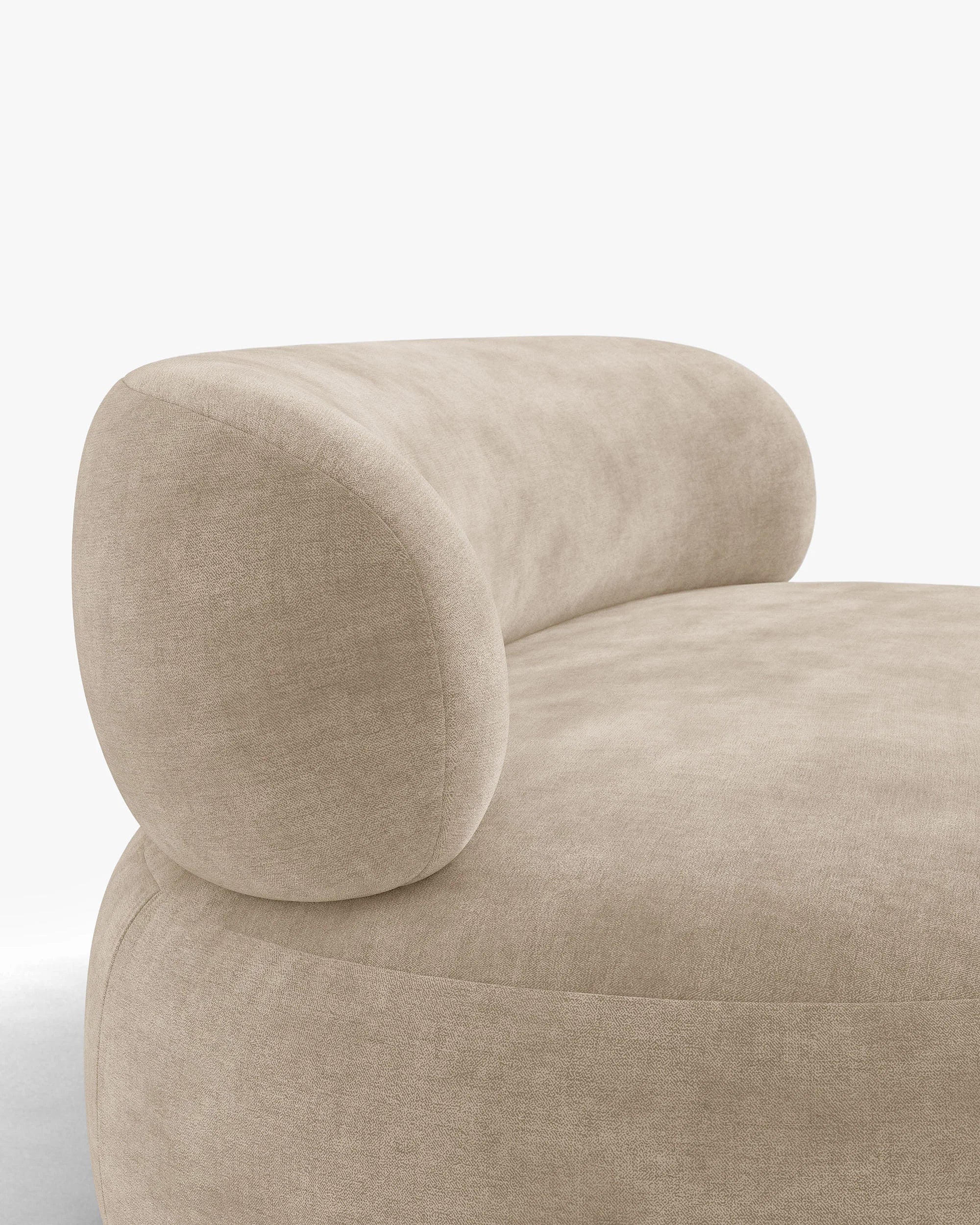 Beige AURA fauteuil van chenille