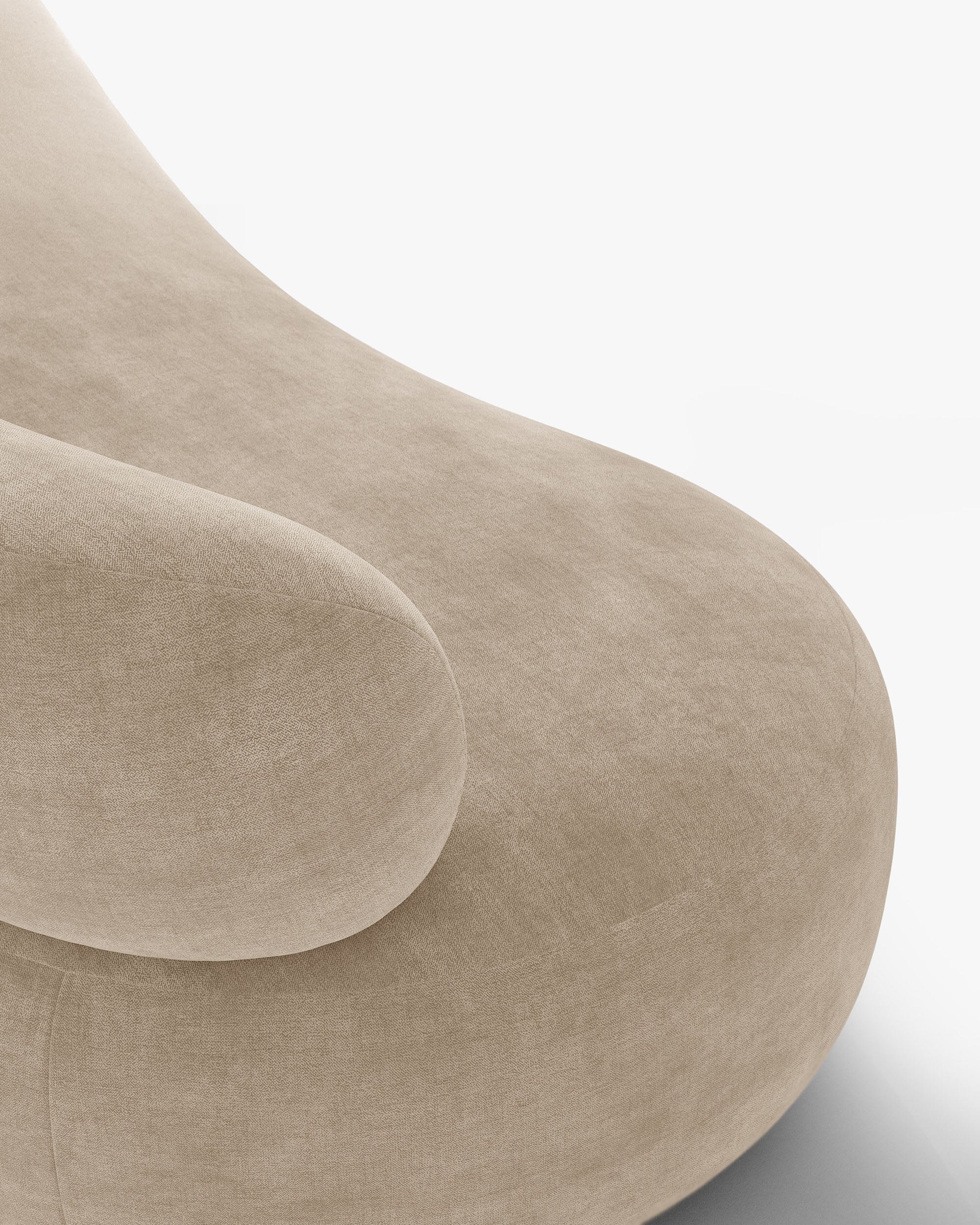 Beige AURA fauteuil van chenille