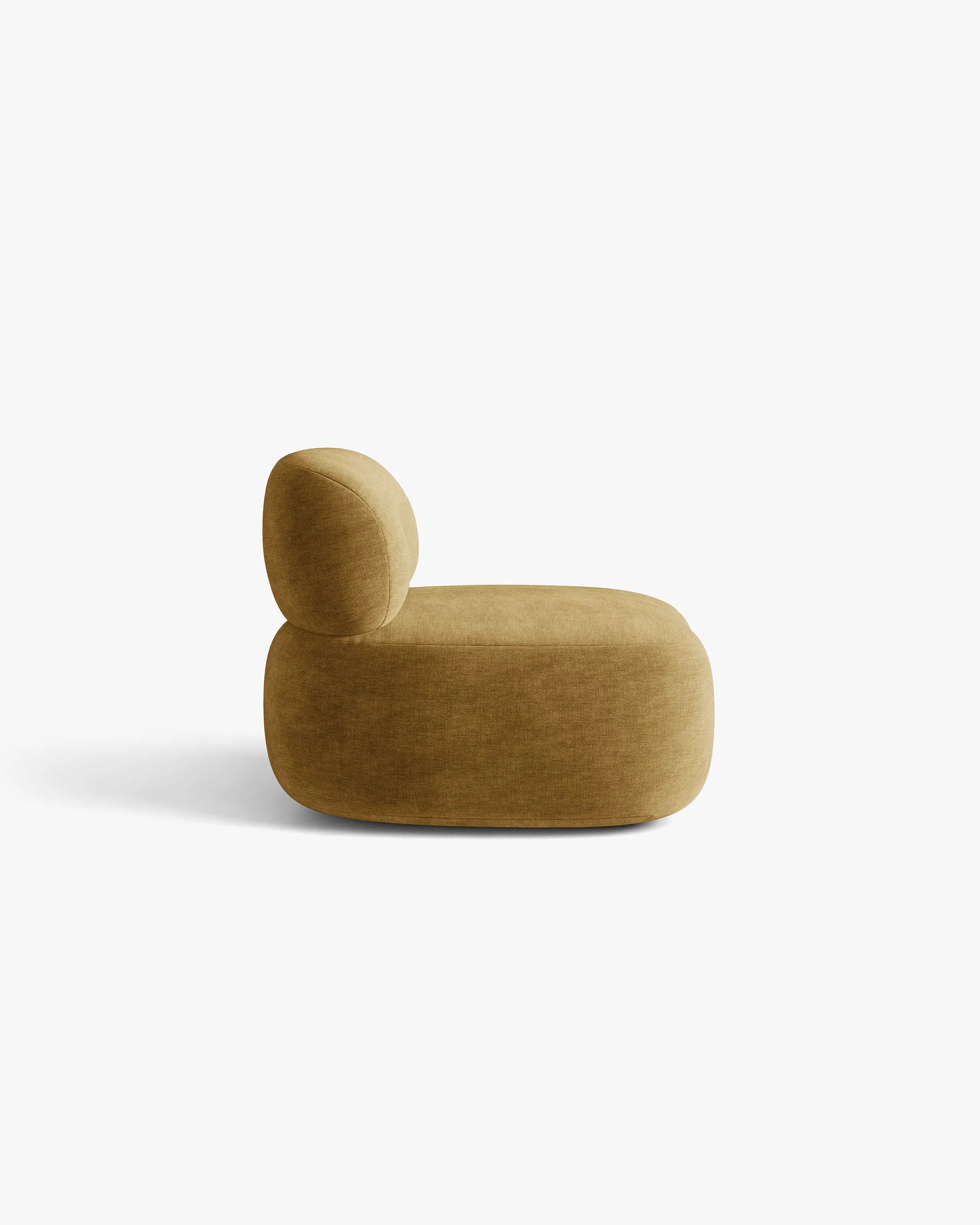 Fauteuil AURA mosterdkleurige chenille