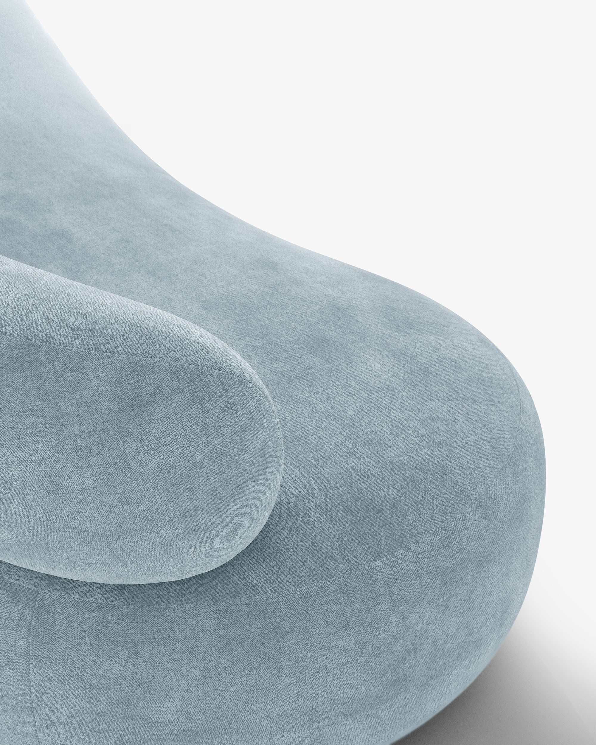 Fauteuil AURA pastelblauw chenille
