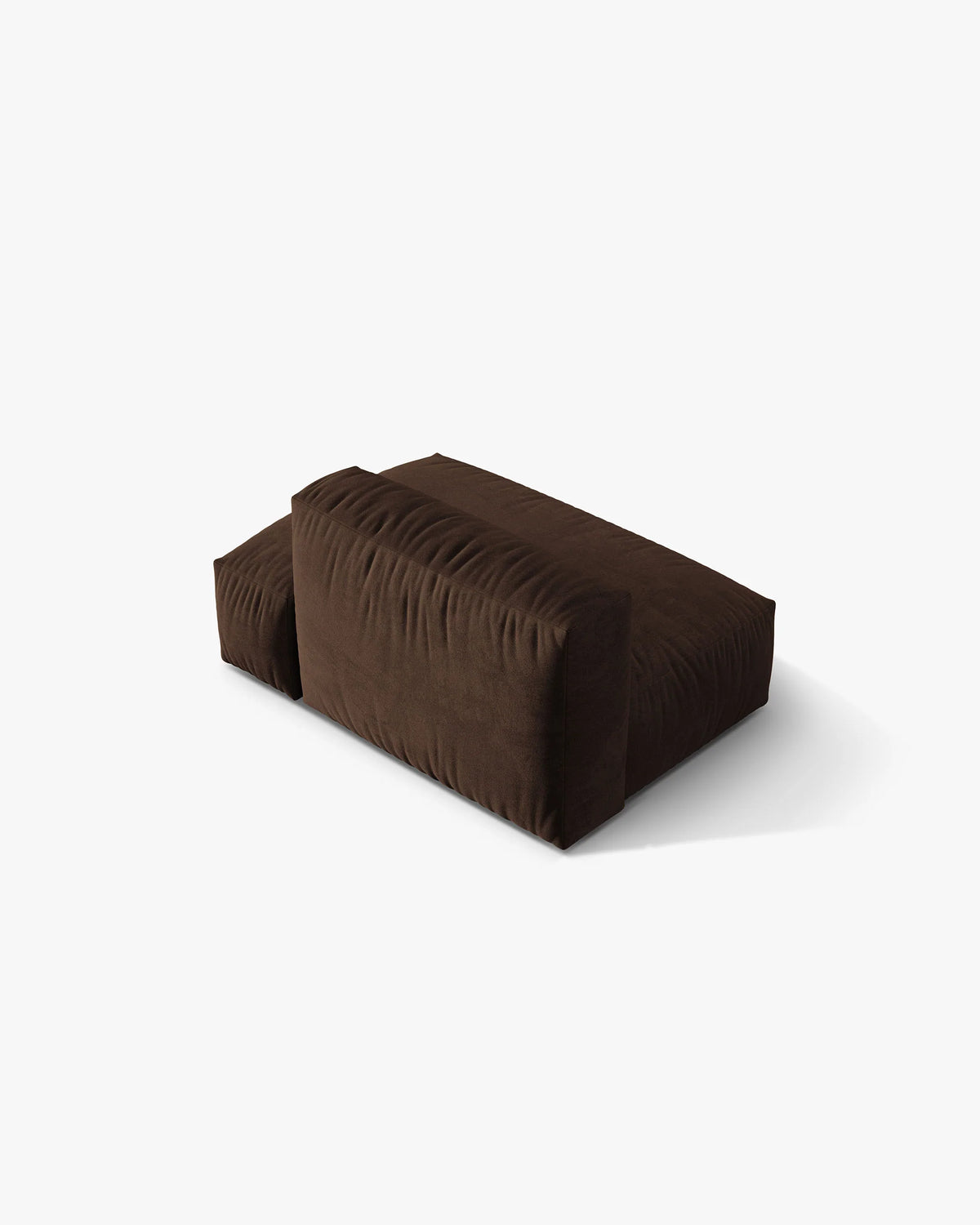Modulaire fluwelen bank MARTINA - open rechter module chocolade