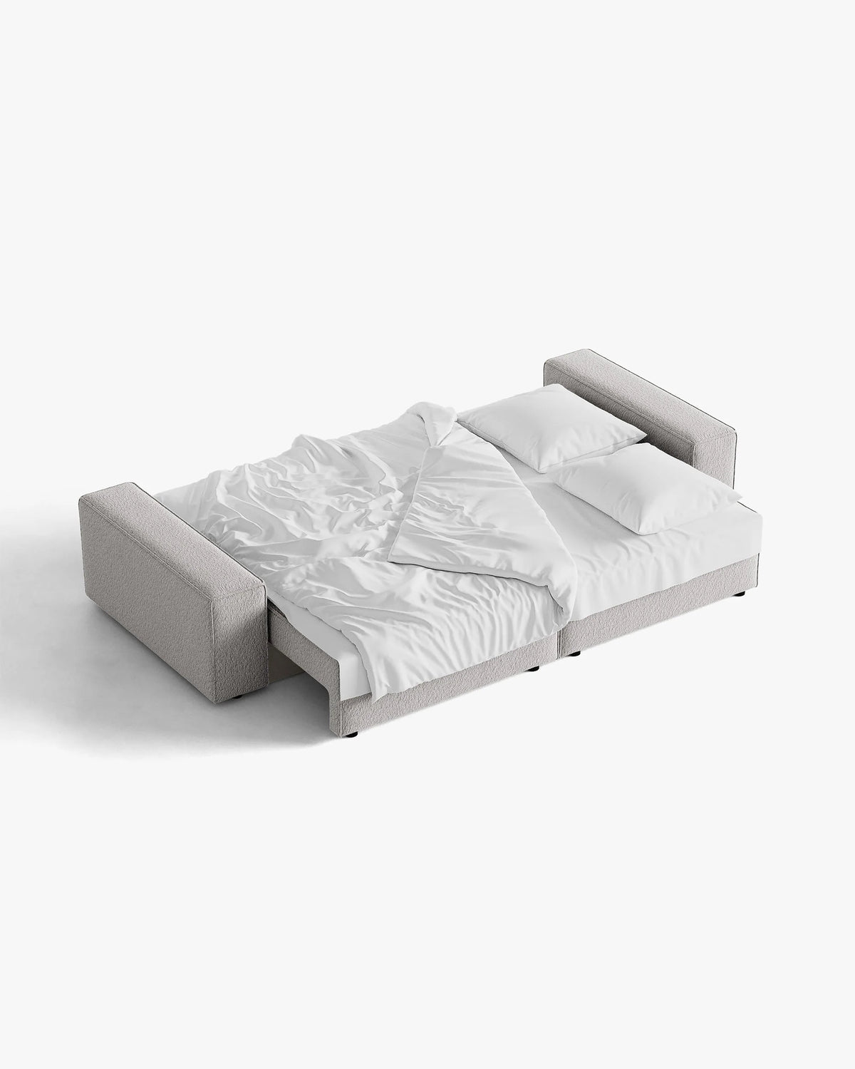 Sofa 3-zits met slaapfunctie JODIE grijs boucle
