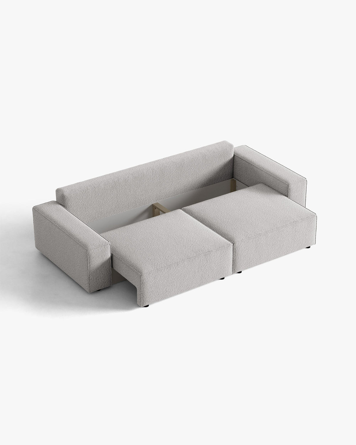 Sofa 3-zits met slaapfunctie JODIE grijs boucle
