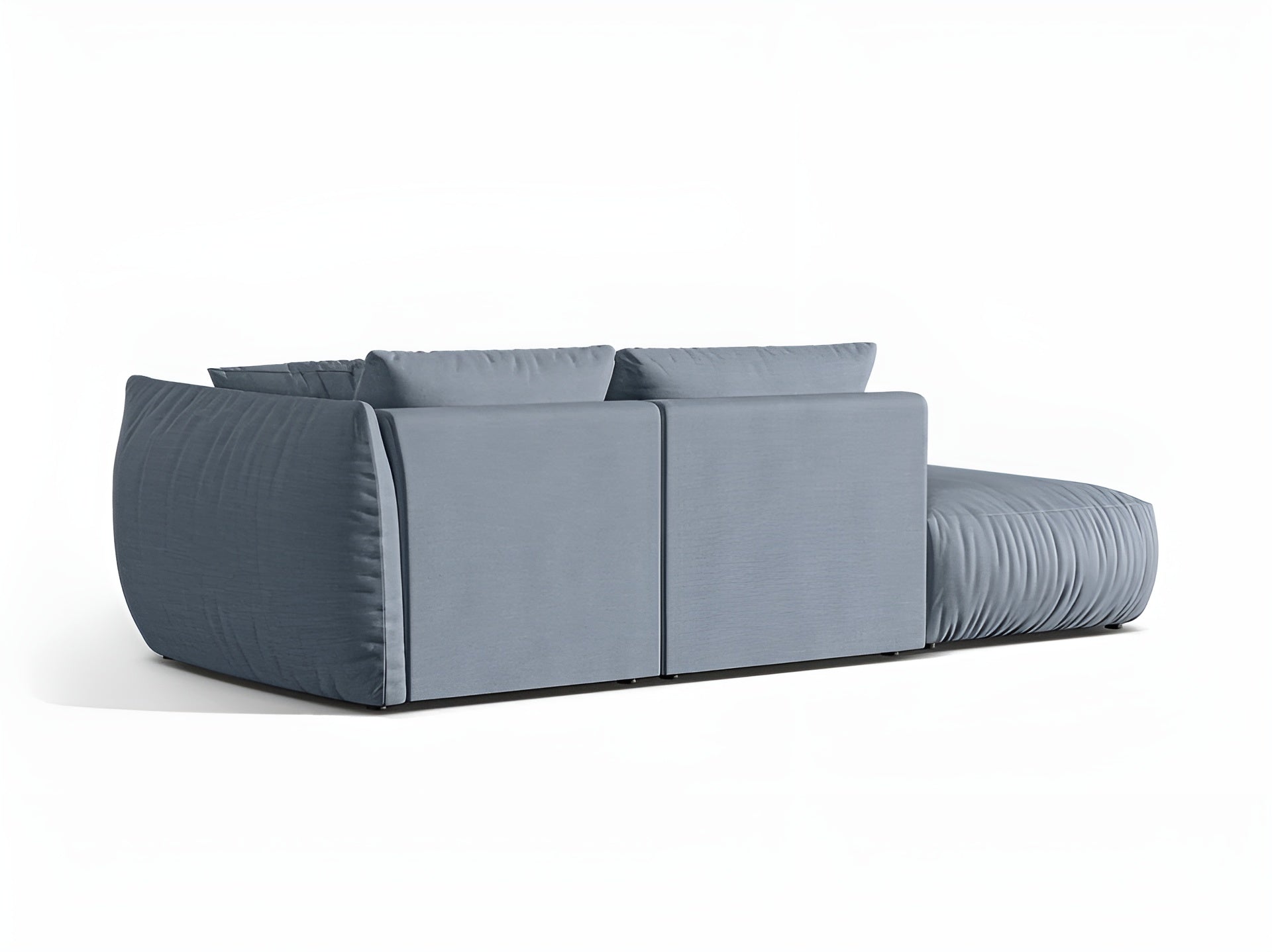 Left-facing 3-seater modular sofa CHRIS light blue chenille