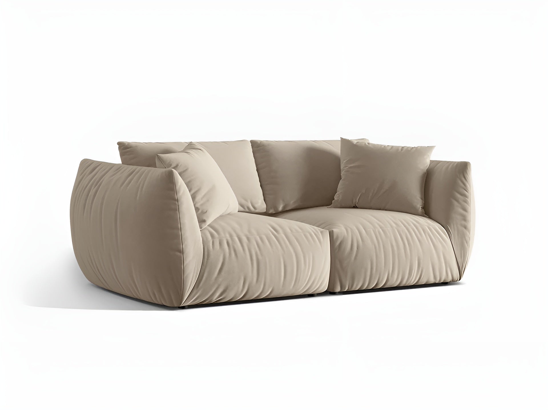 CHRIS ecru 3-seater velvet sofa