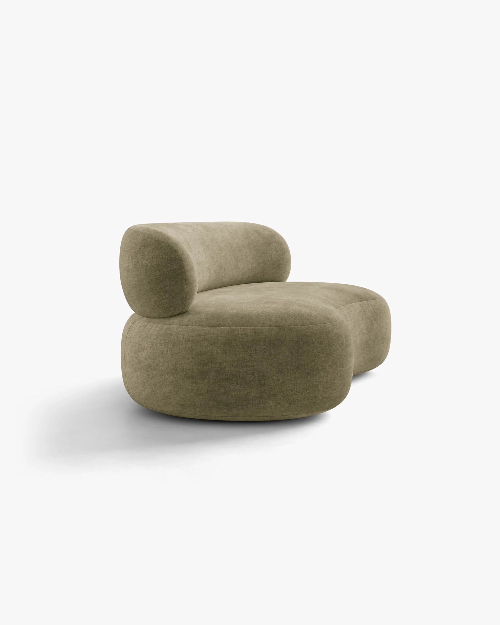 Sofa 3-zits AURA in lichtolijfkleurig chenille