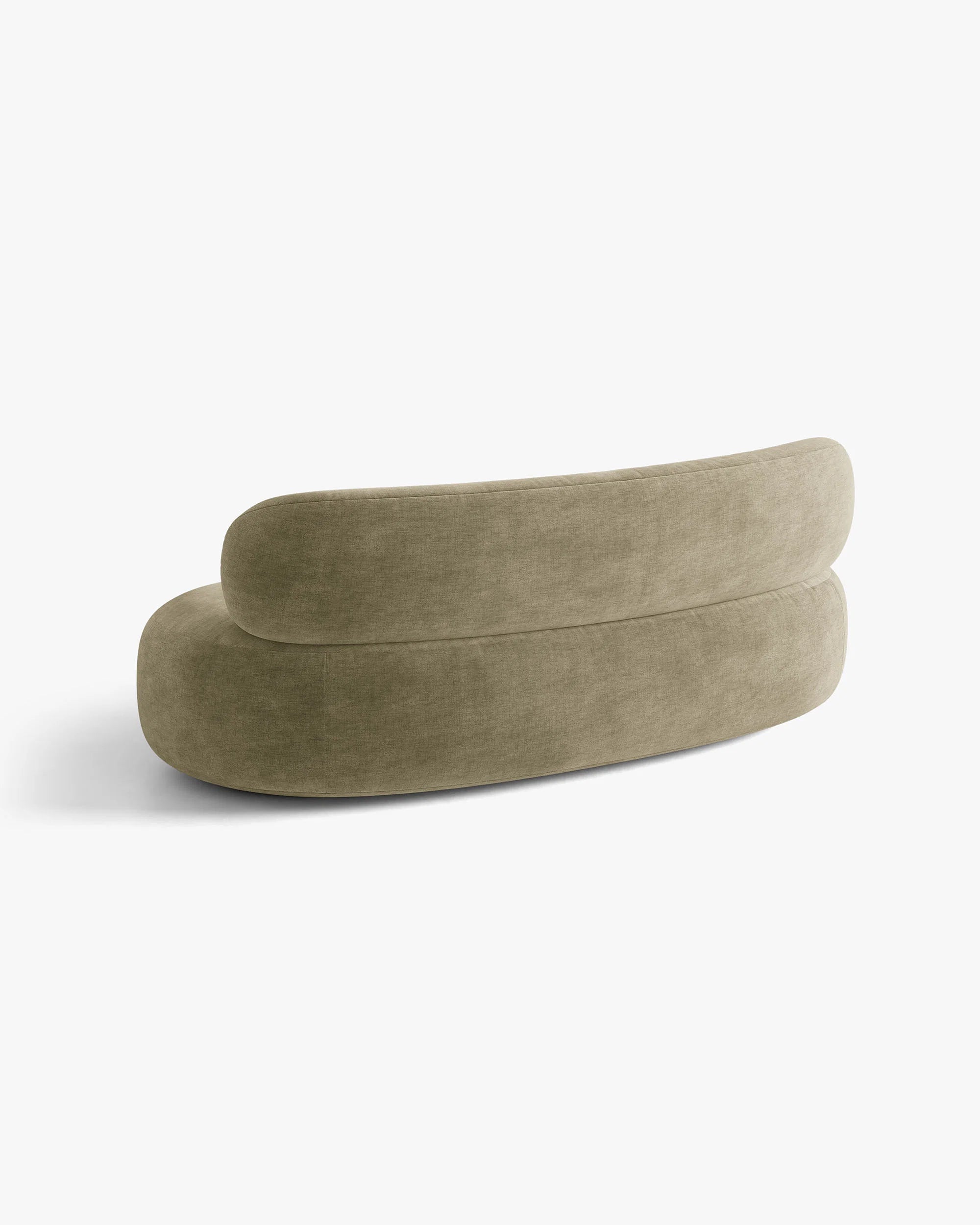 Sofa 3-zits AURA in lichtolijfkleurig chenille