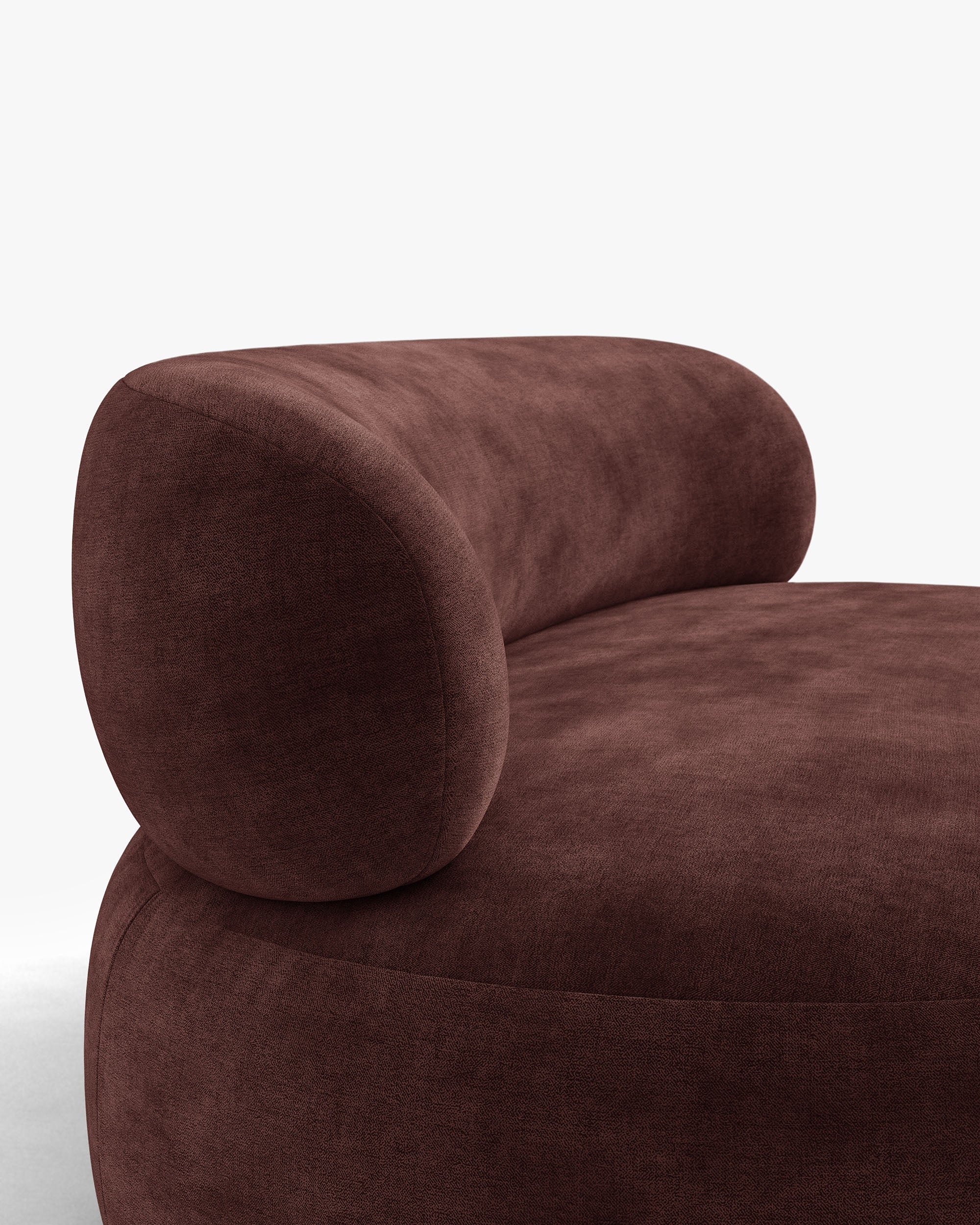 Sofa 3-zits AURA in kersenrode chenille