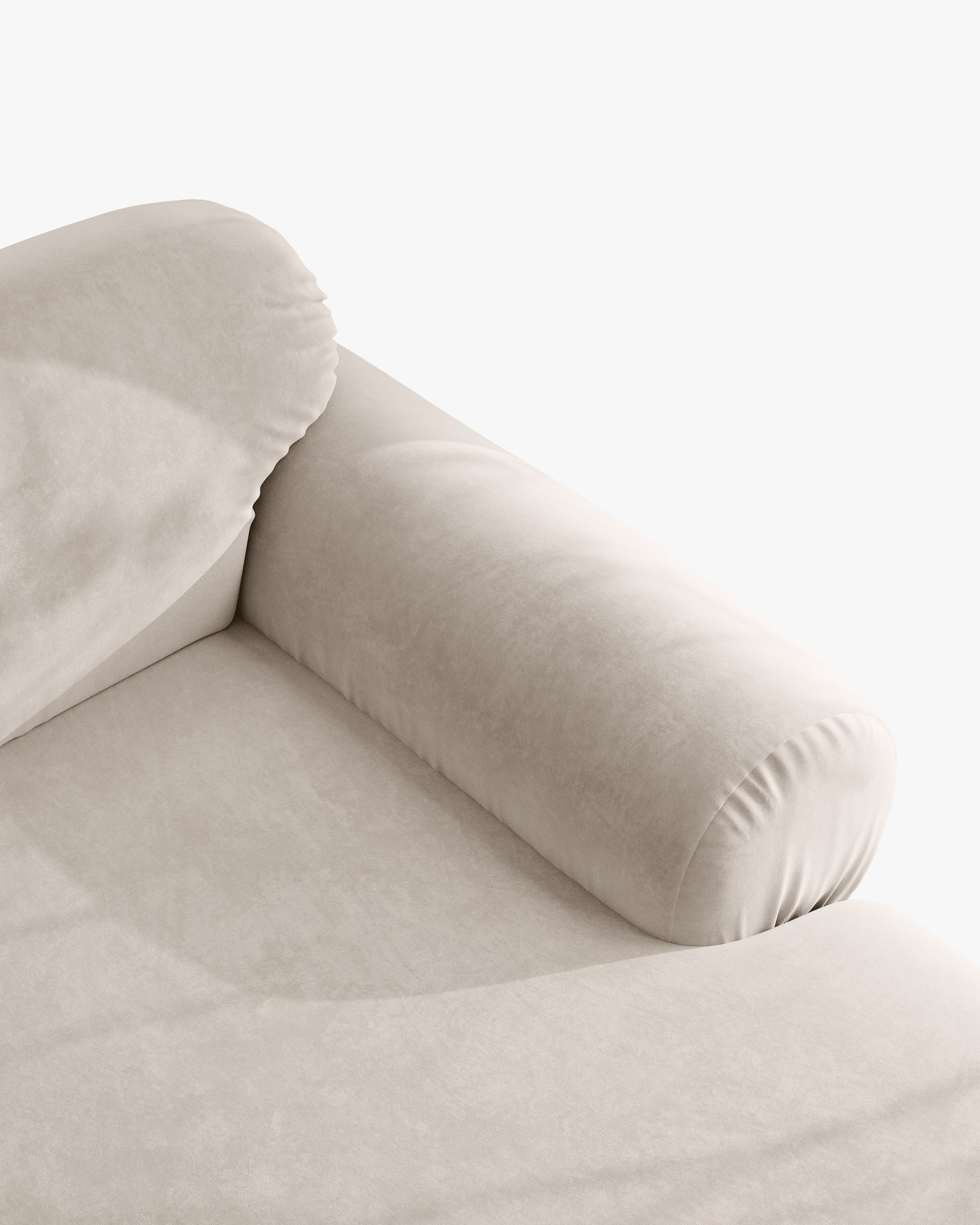 3-zits fluwelen bank OPHELIA beige