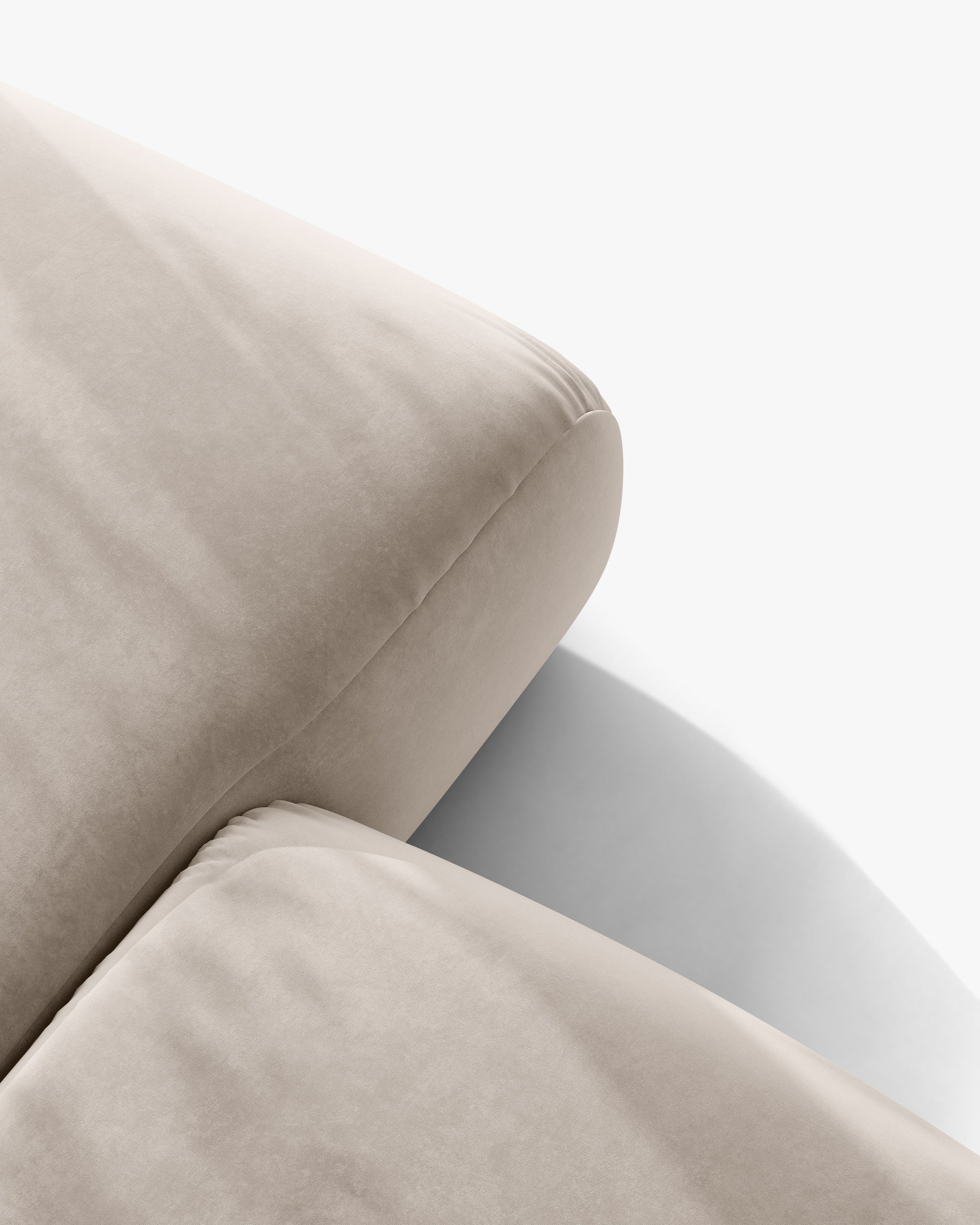 3-zits fluwelen bank OPHELIA beige