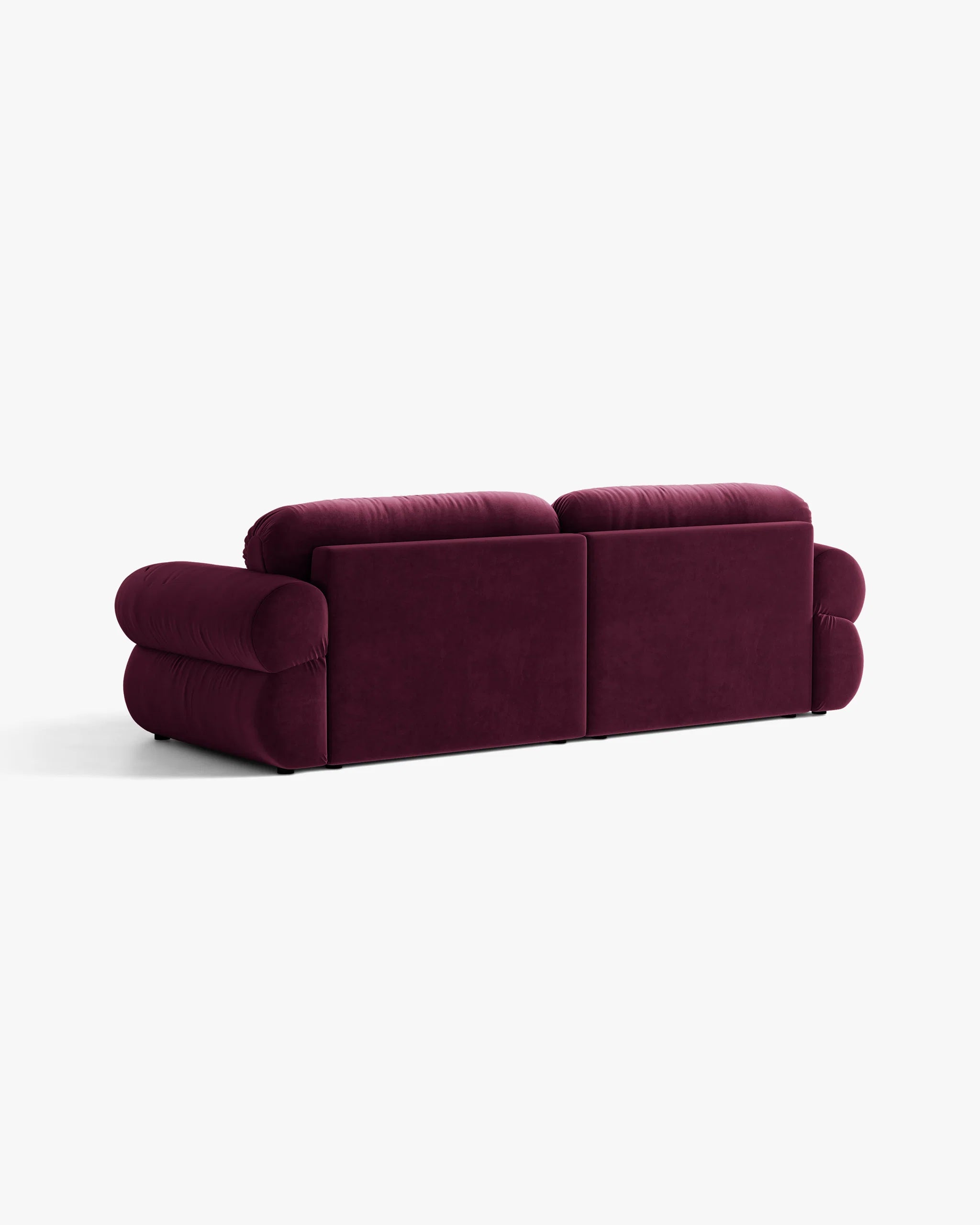 Sofa voor 4 personen van fluweel OPHELIA in bordeauxrood