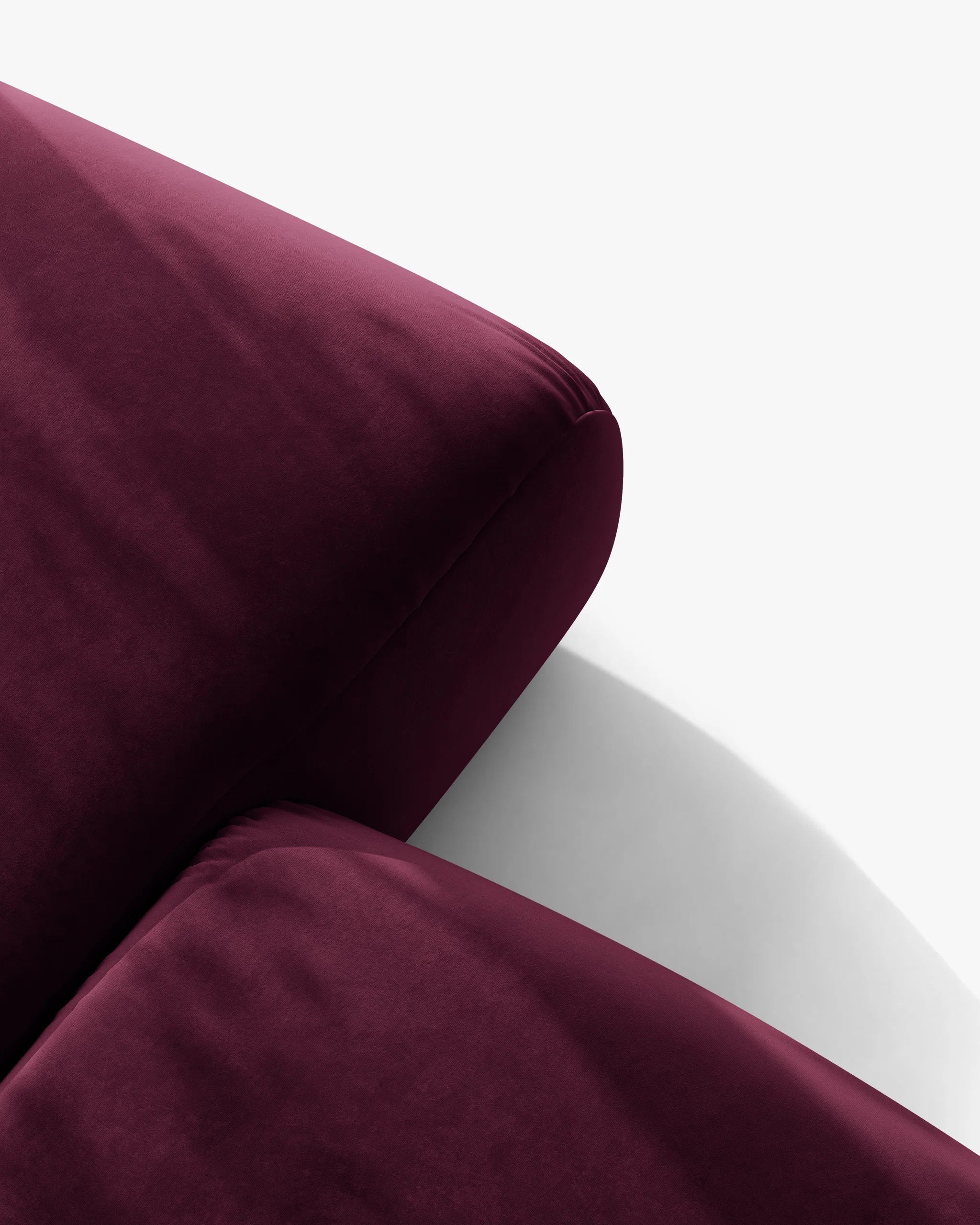 Sofa voor 4 personen van fluweel OPHELIA in bordeauxrood