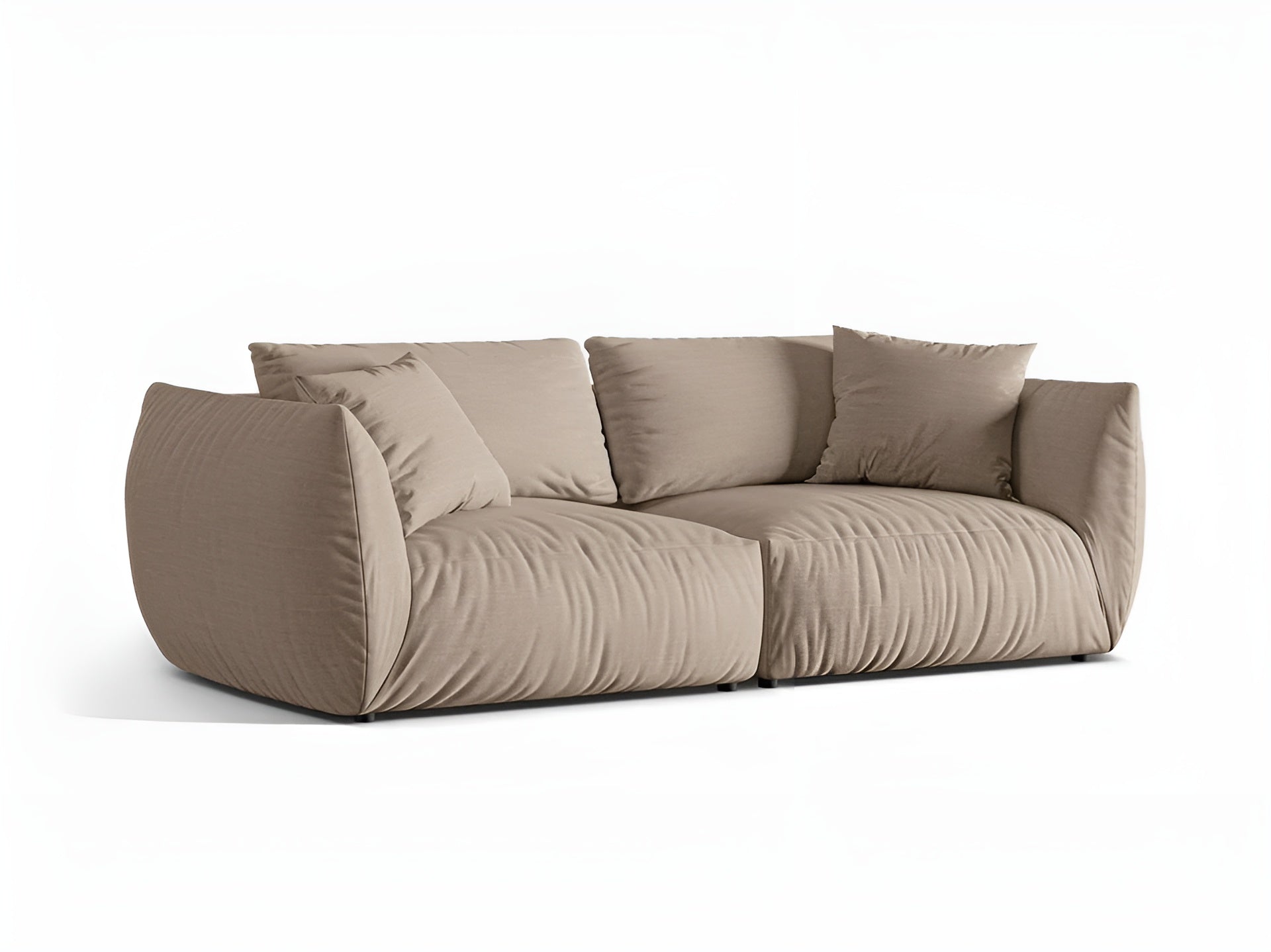 4-seater CHRIS sofa in sandy chenille