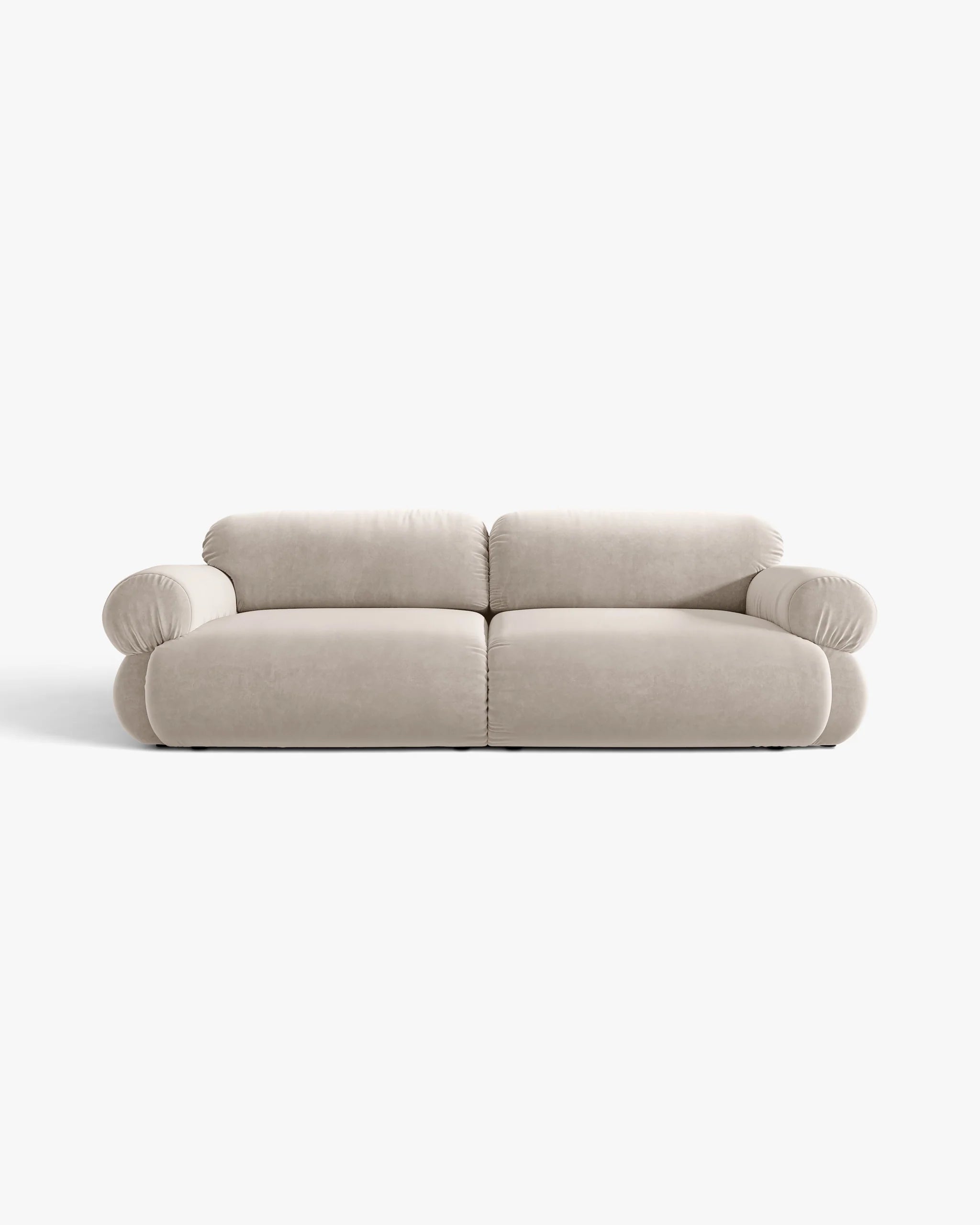 Sofa voor 4 personen, fluweel OPHELIA, beige