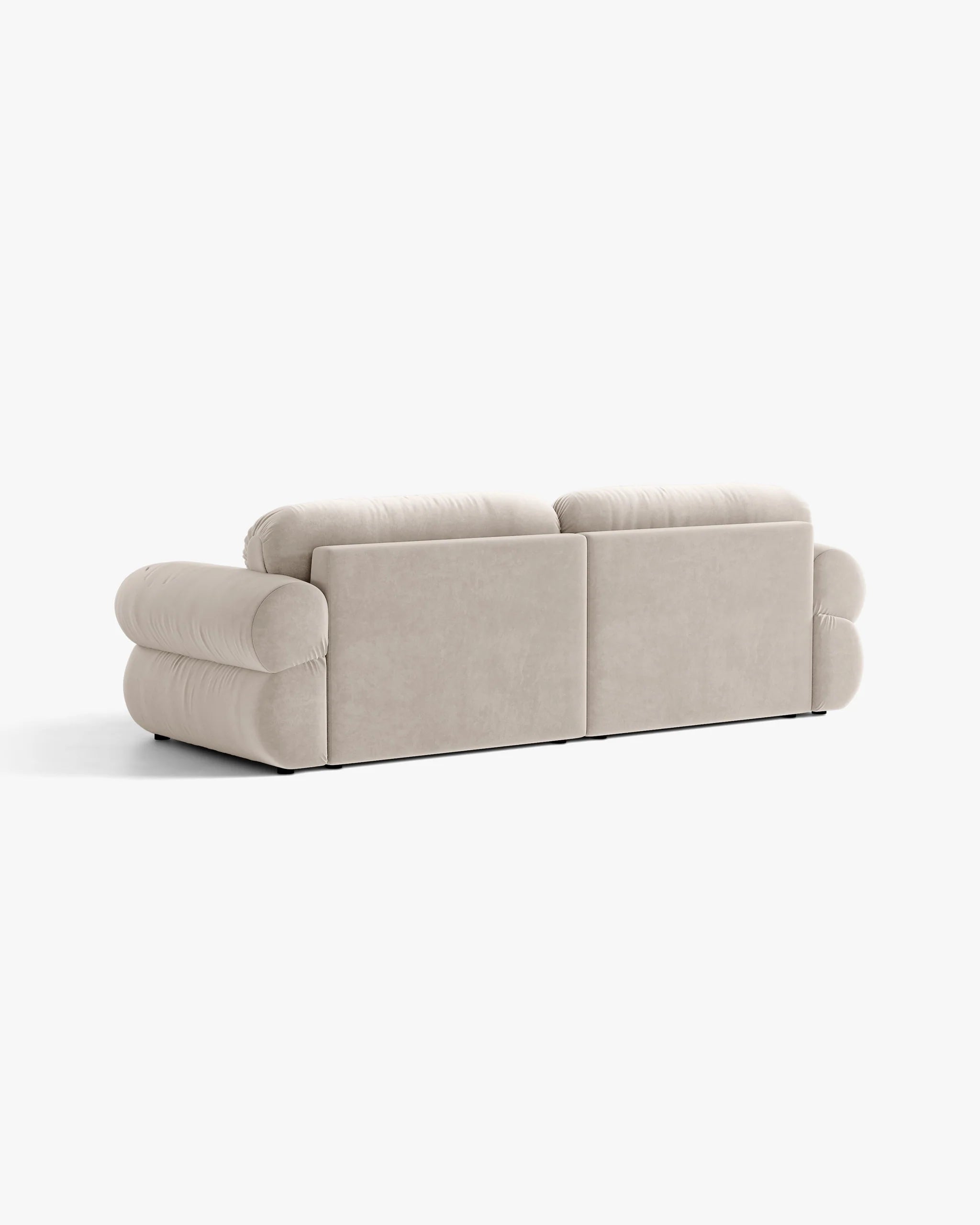 Sofa voor 4 personen, fluweel OPHELIA, beige