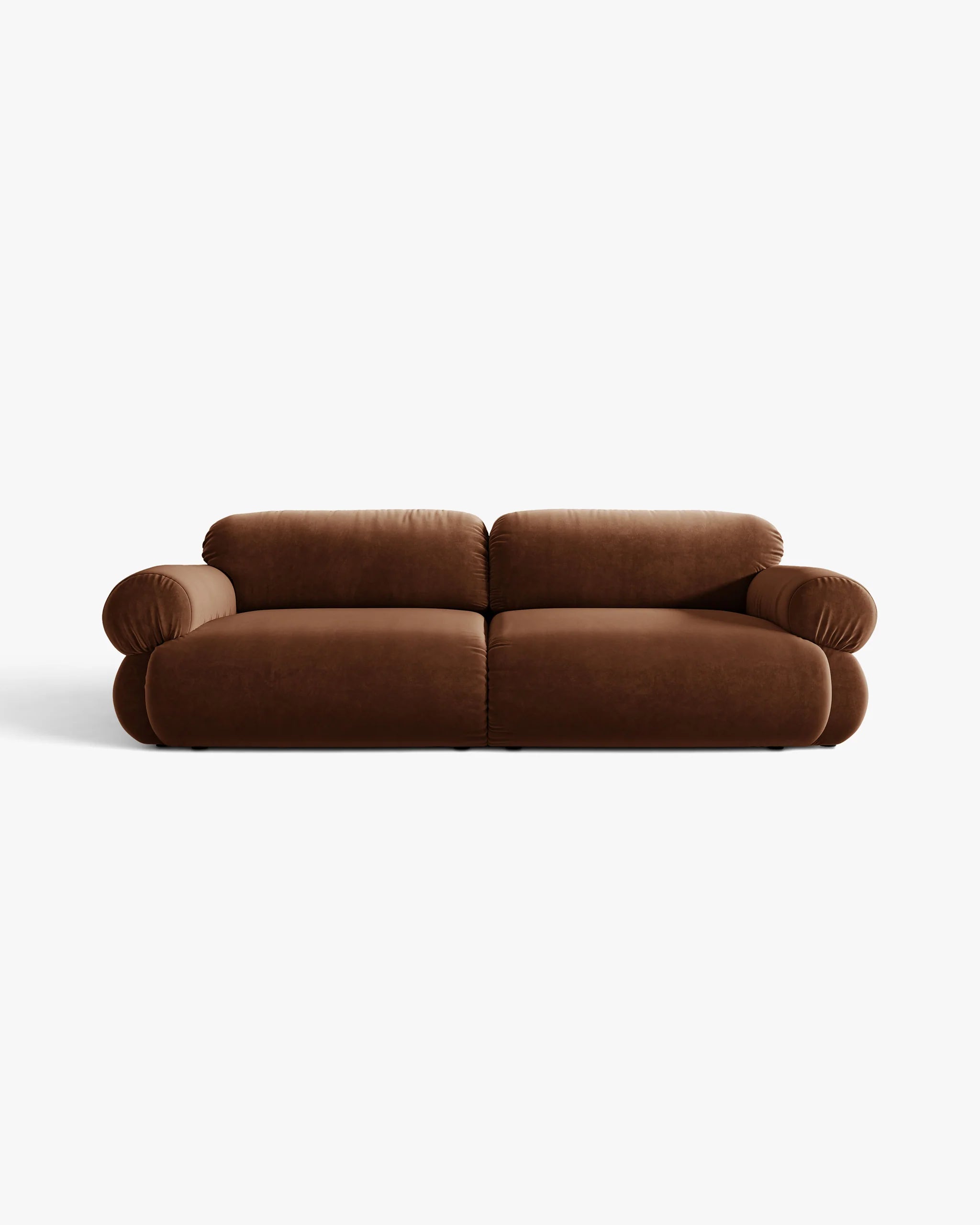 Sofa voor 4 personen van fluweel OPHELIA bruin