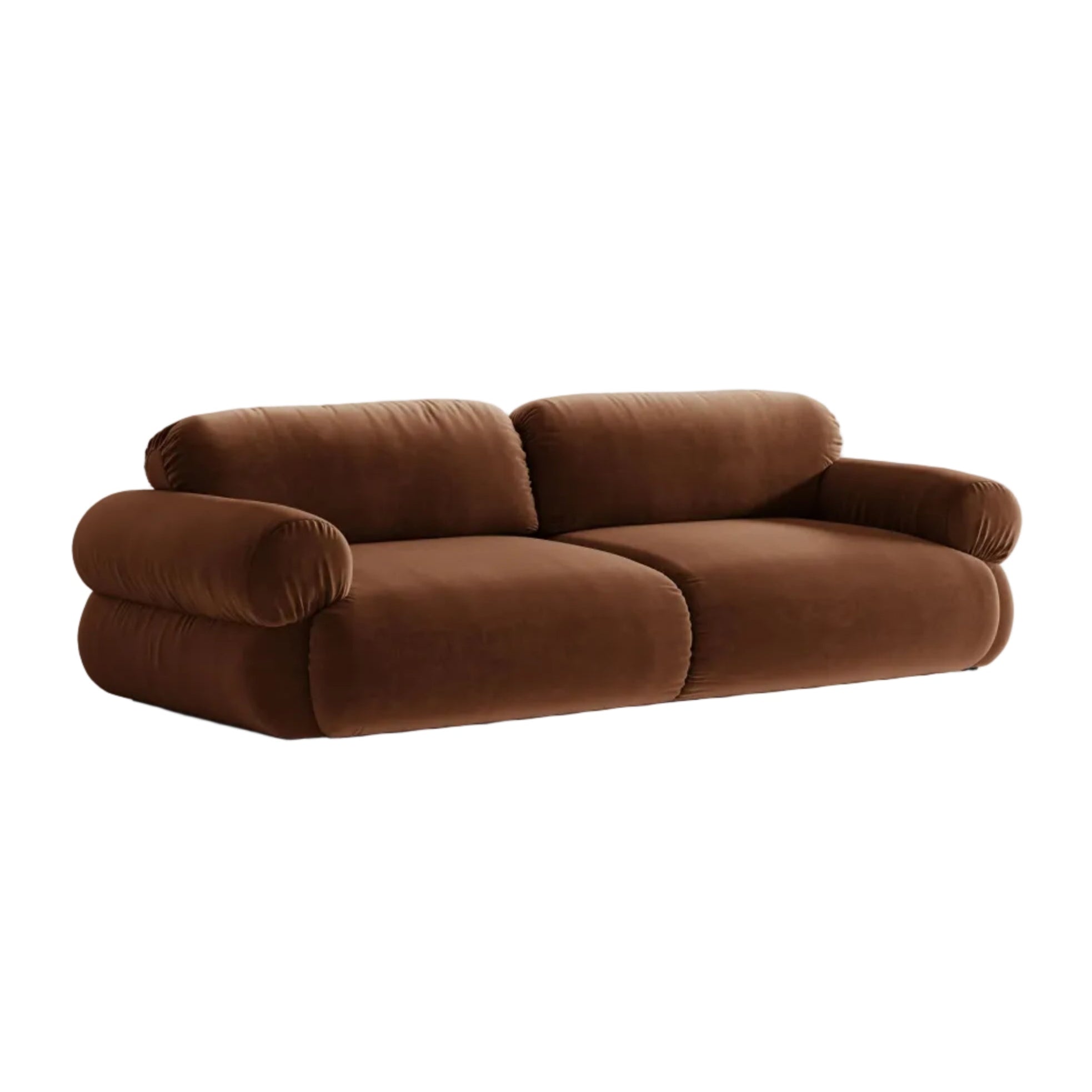 Sofa voor 4 personen van fluweel OPHELIA bruin