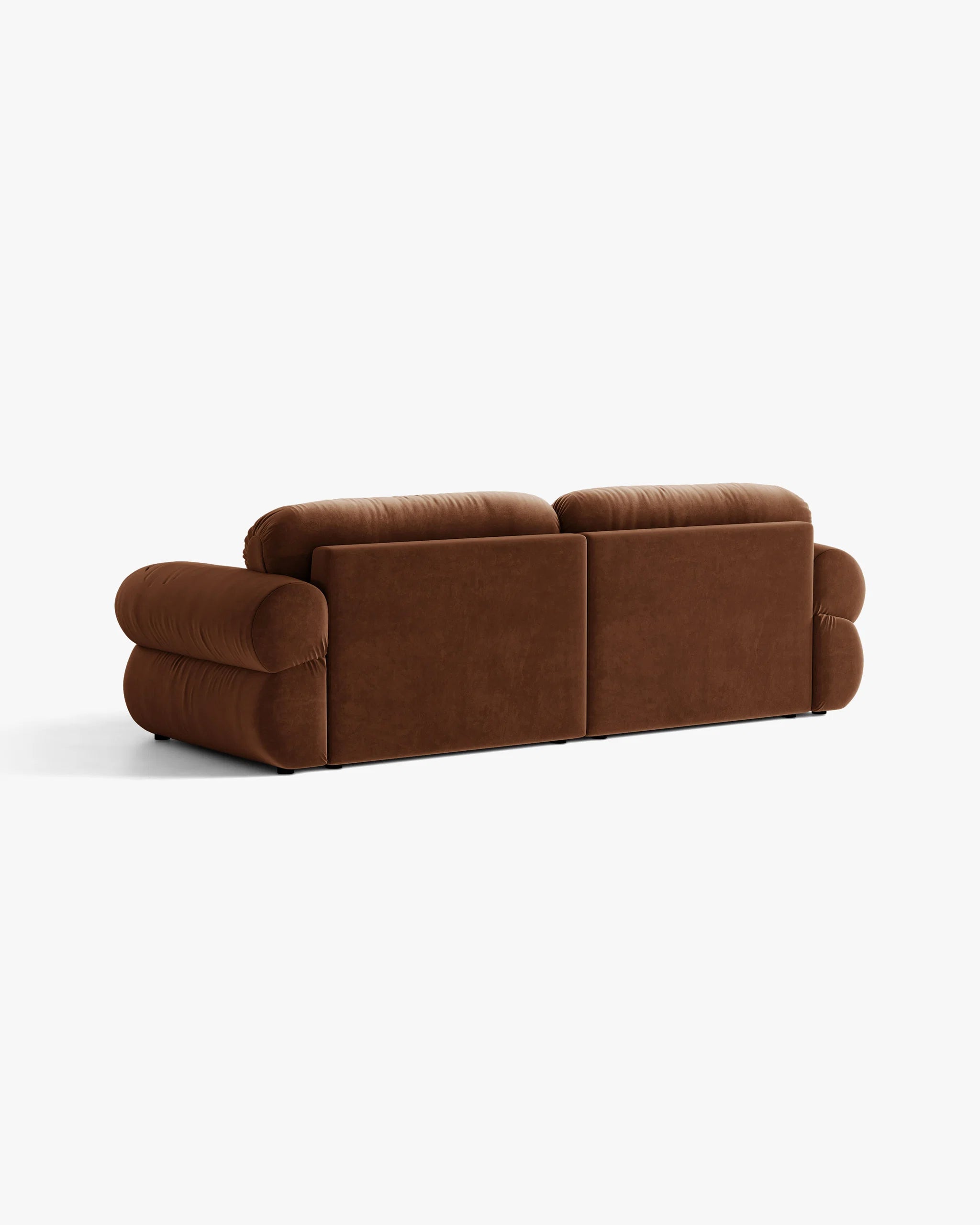 Sofa voor 4 personen van fluweel OPHELIA bruin