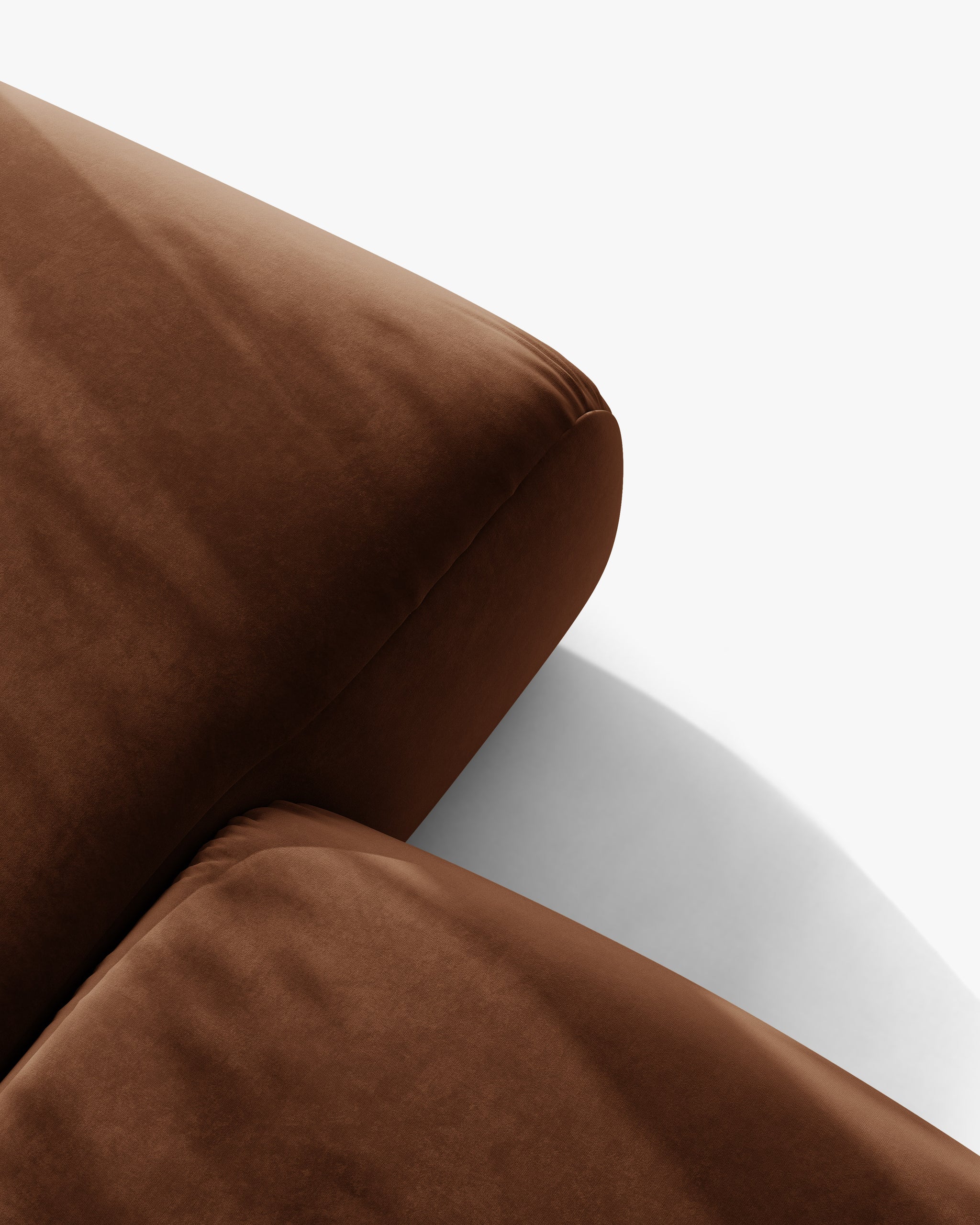 Sofa voor 4 personen van fluweel OPHELIA bruin