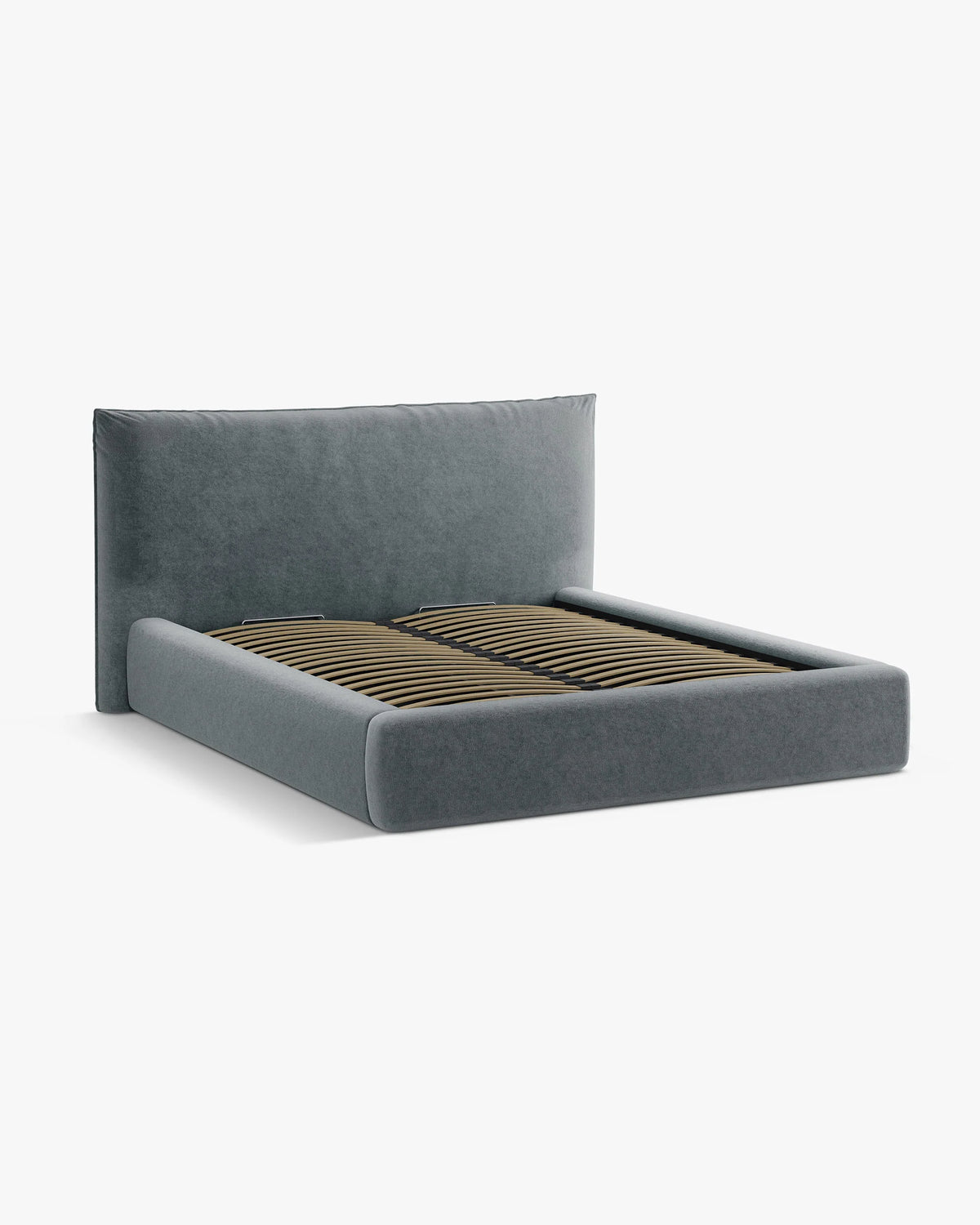 Bed met opbergruimte KAELLE grafietkleurig chenille