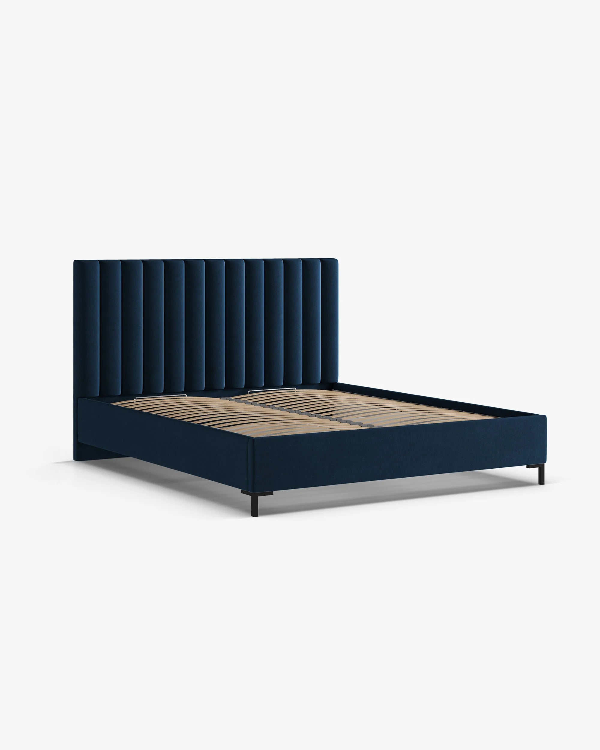Aksmatig bed met opbergruimte voor beddengoed ALLISON koninklijk blauw