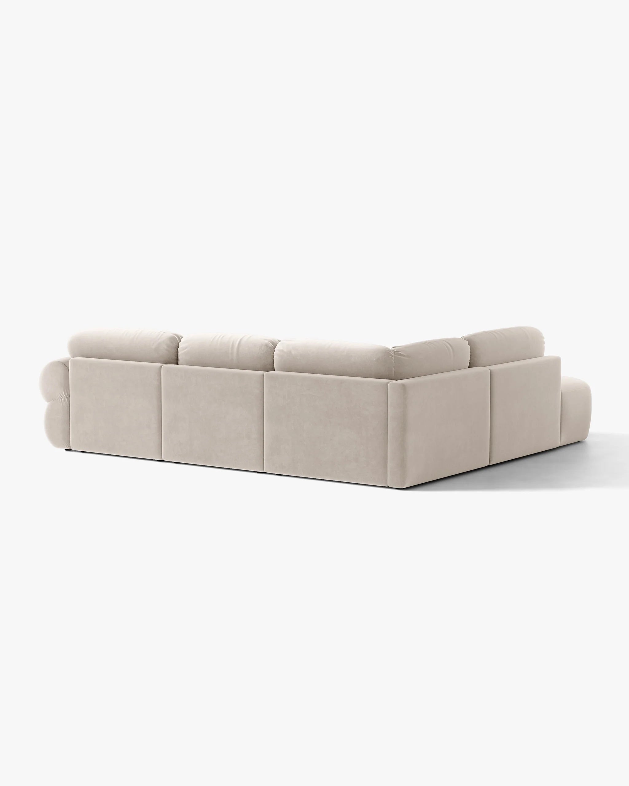 Velours hoekbank links OPHELIA beige