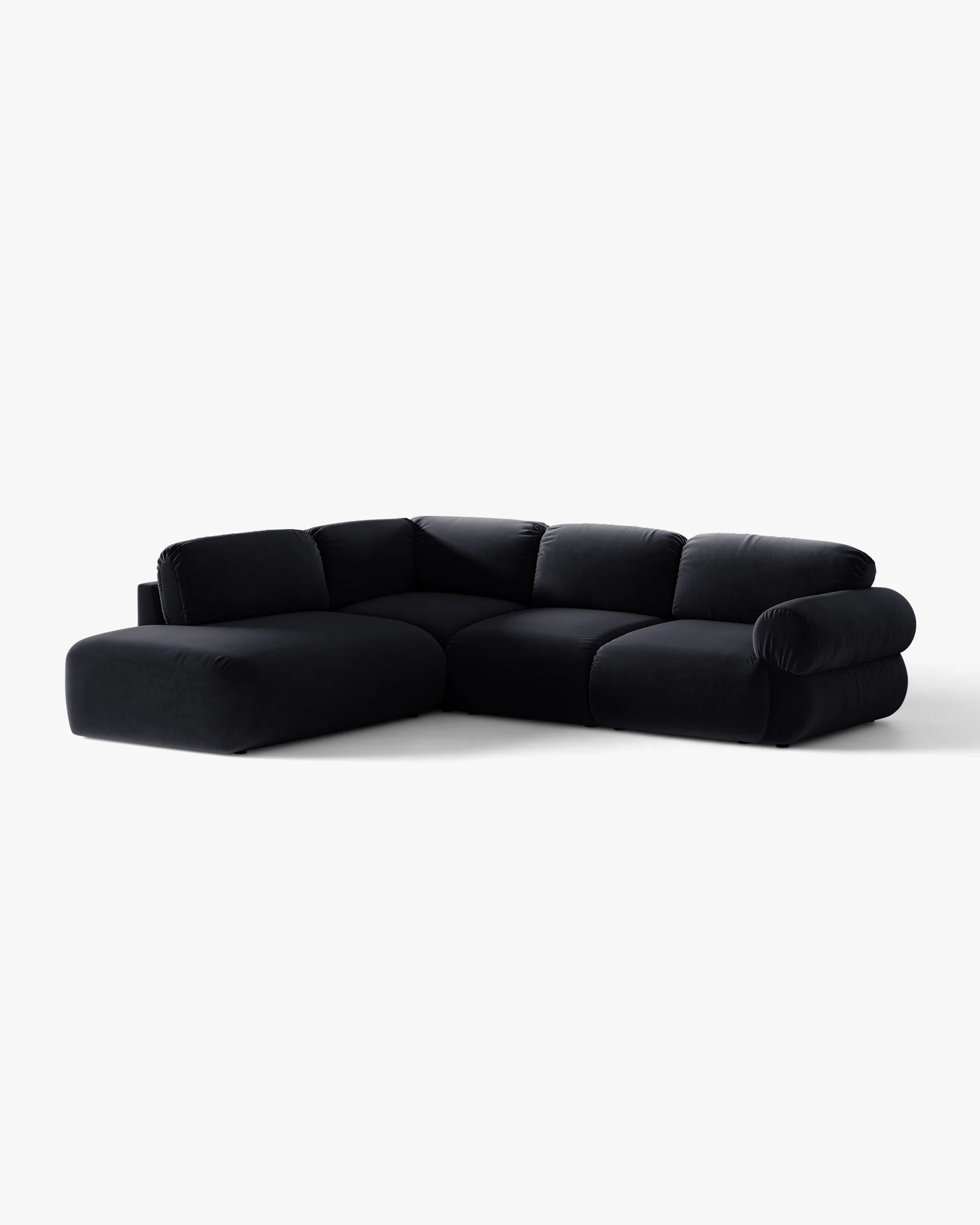 Velvet hoekbank links OPHELIA koninklijk blauw