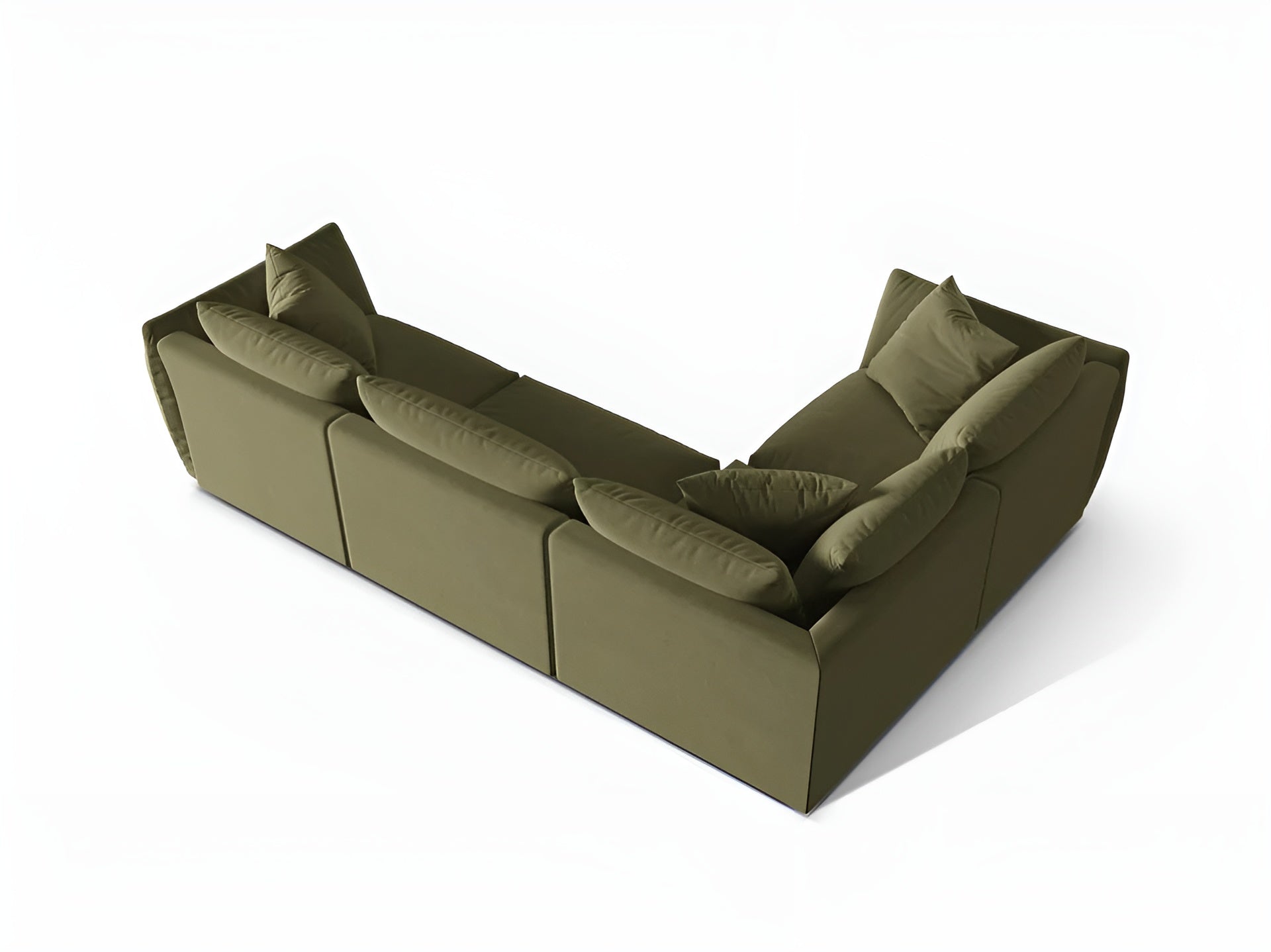 Velvet corner sofa for 4 people, left-sided CHRIS in light green
